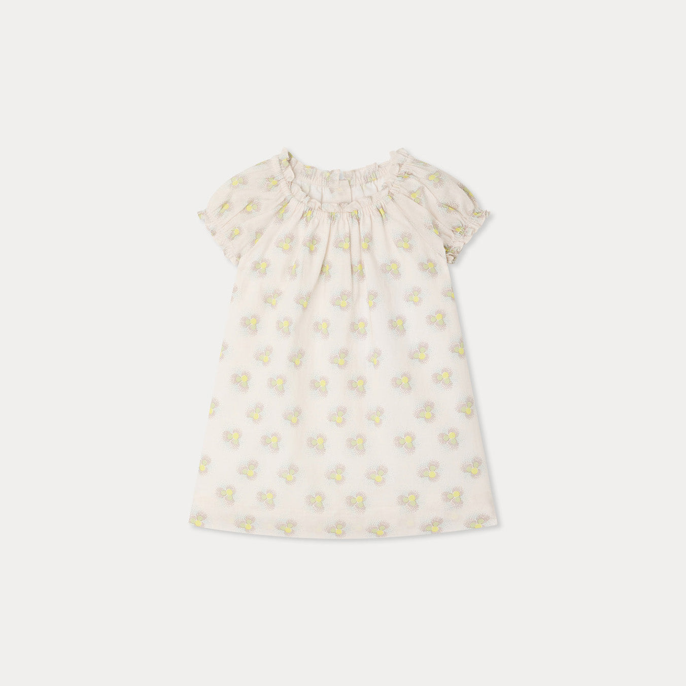 Baby Girls Beige Printed Cotton Dress