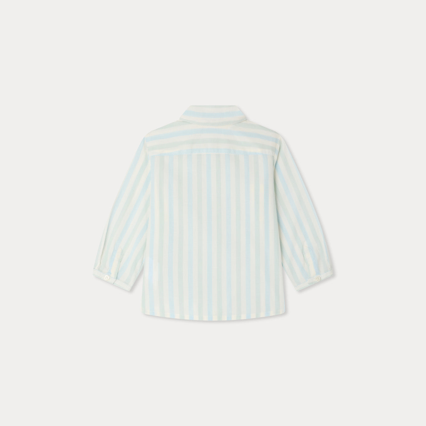 Baby Boys Blue & Green Stripes Cotton Shirt