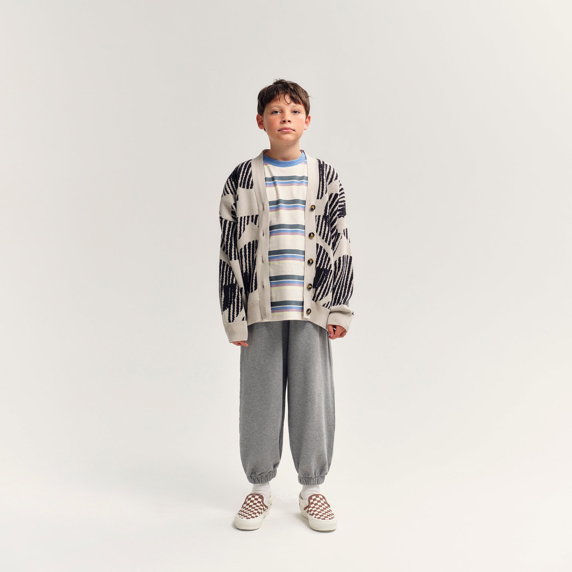 Boys & Girls Ivory Stripe Cotton T-Shirt