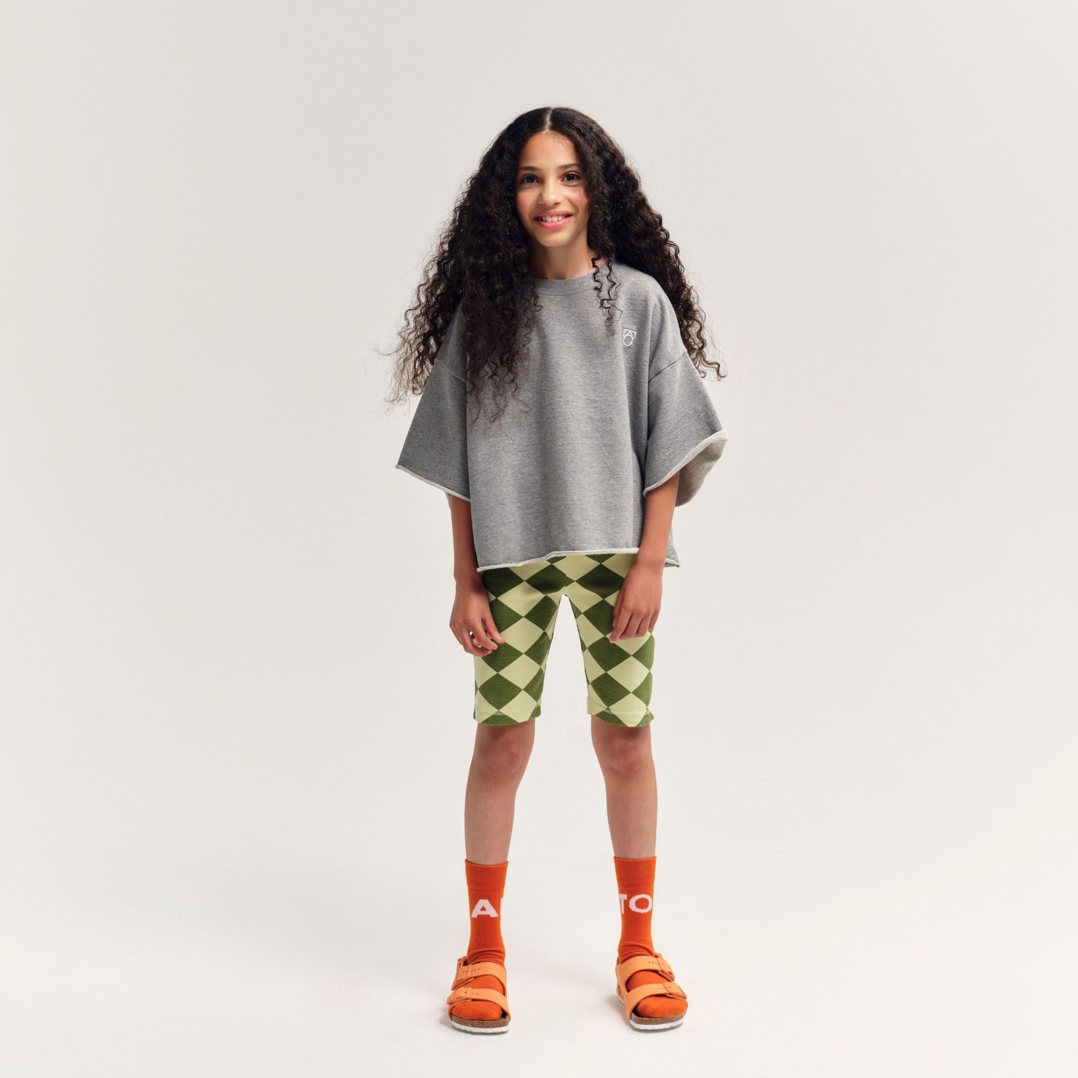 Boys & Girls Grey Cotton Short Sleeves Sweatshirt