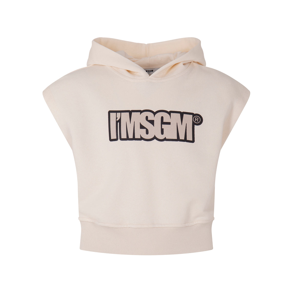 Sweat à capuche unisexe crème à logo