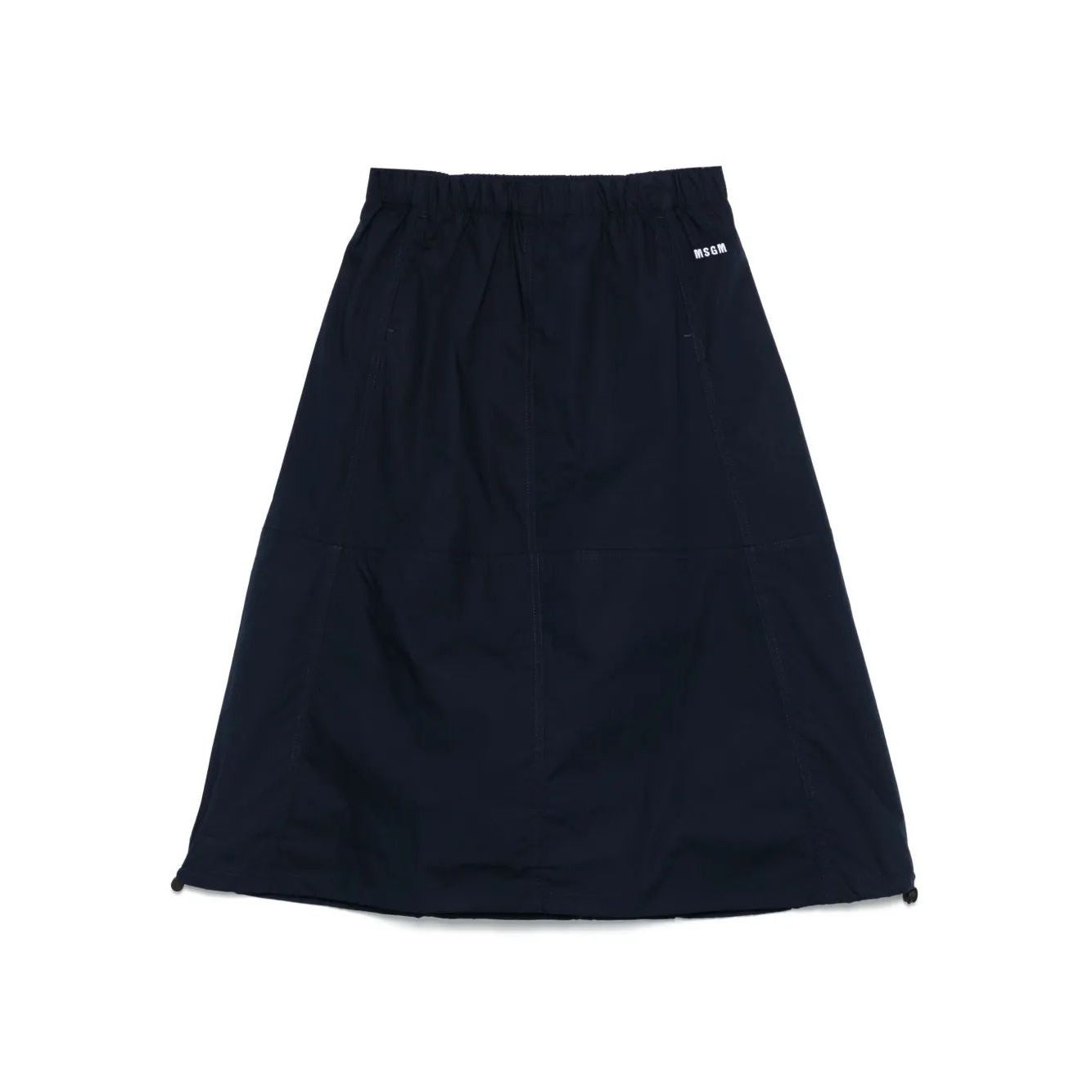Girls Dark Blue Embroidered Logo Cotton Skirt