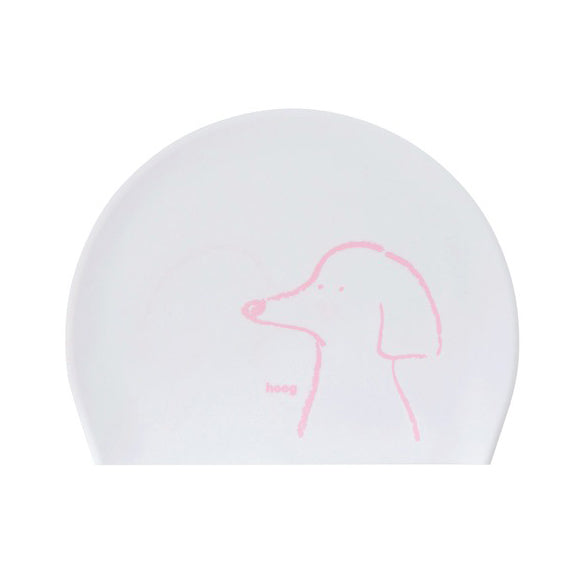 Adult White Printed Silicone Swim Cap