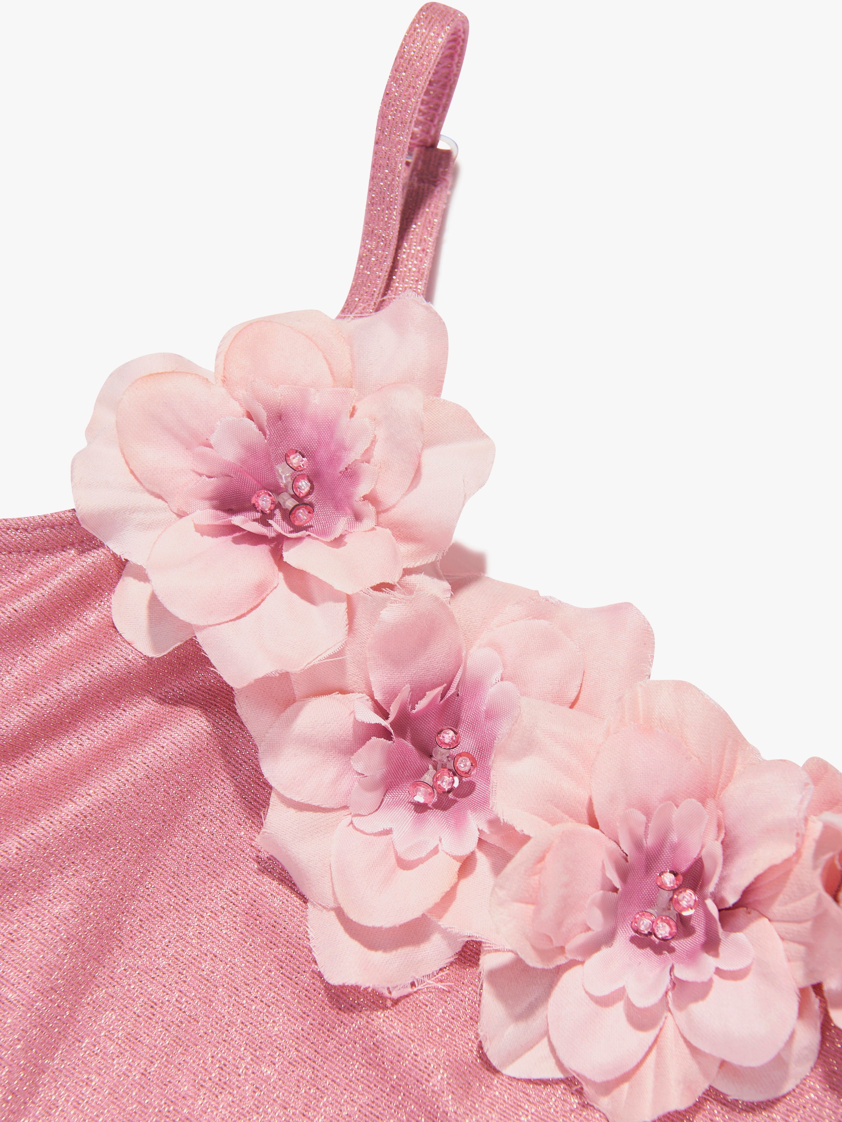 Selini Action Girls Flower Swimsuit in Pink