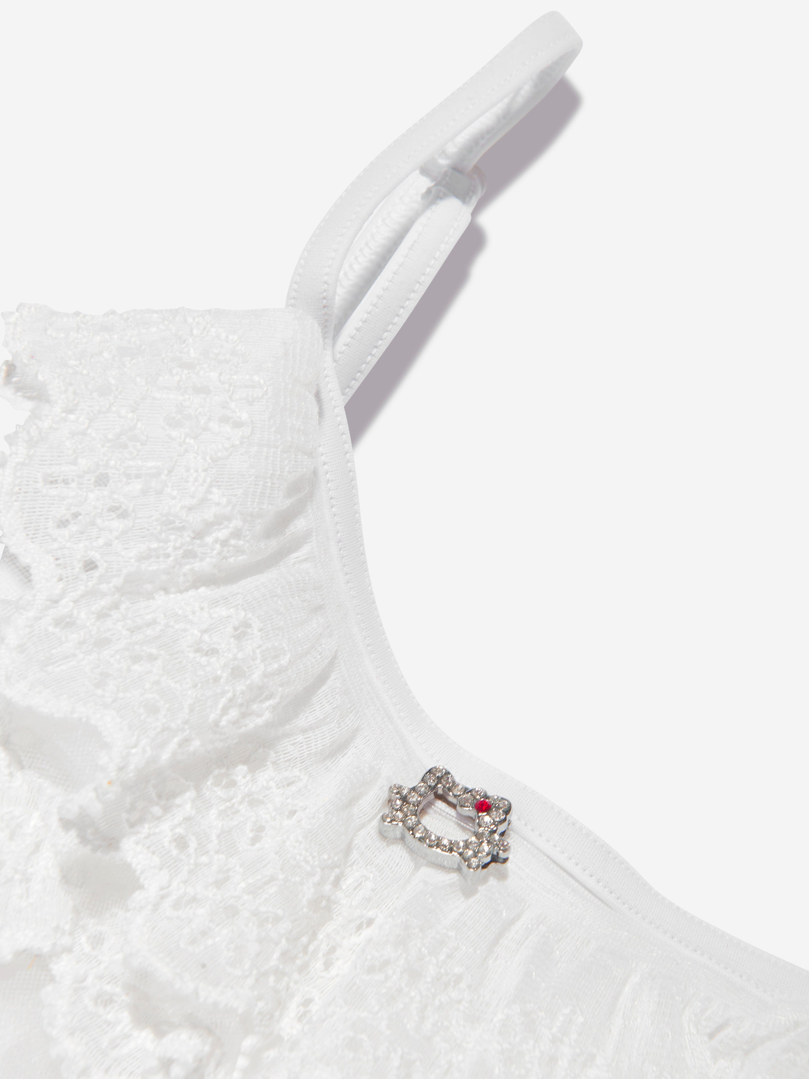 Selini Action Girls Ruffle Swimsuit in White