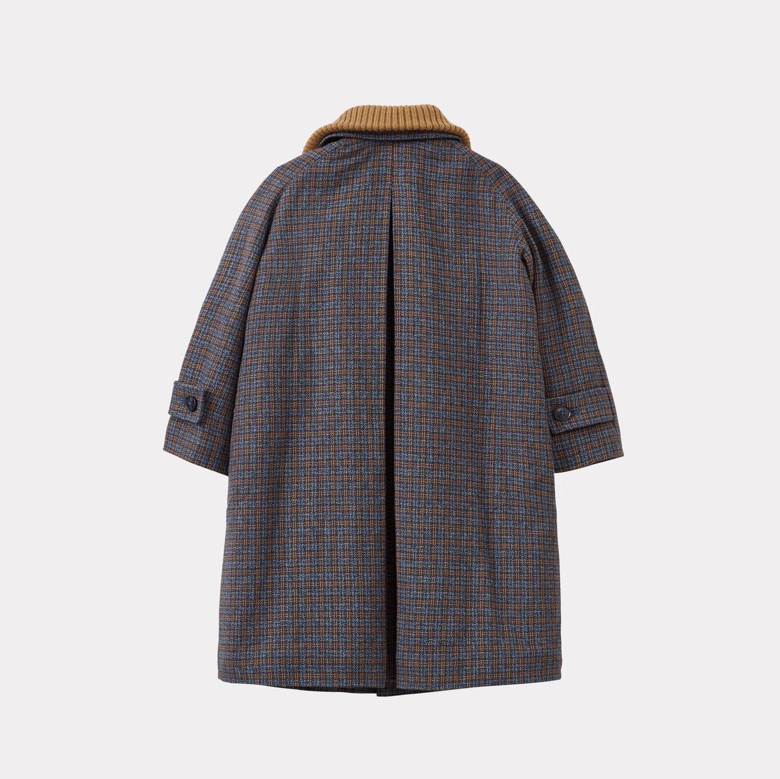 Girls Blue Check Coat