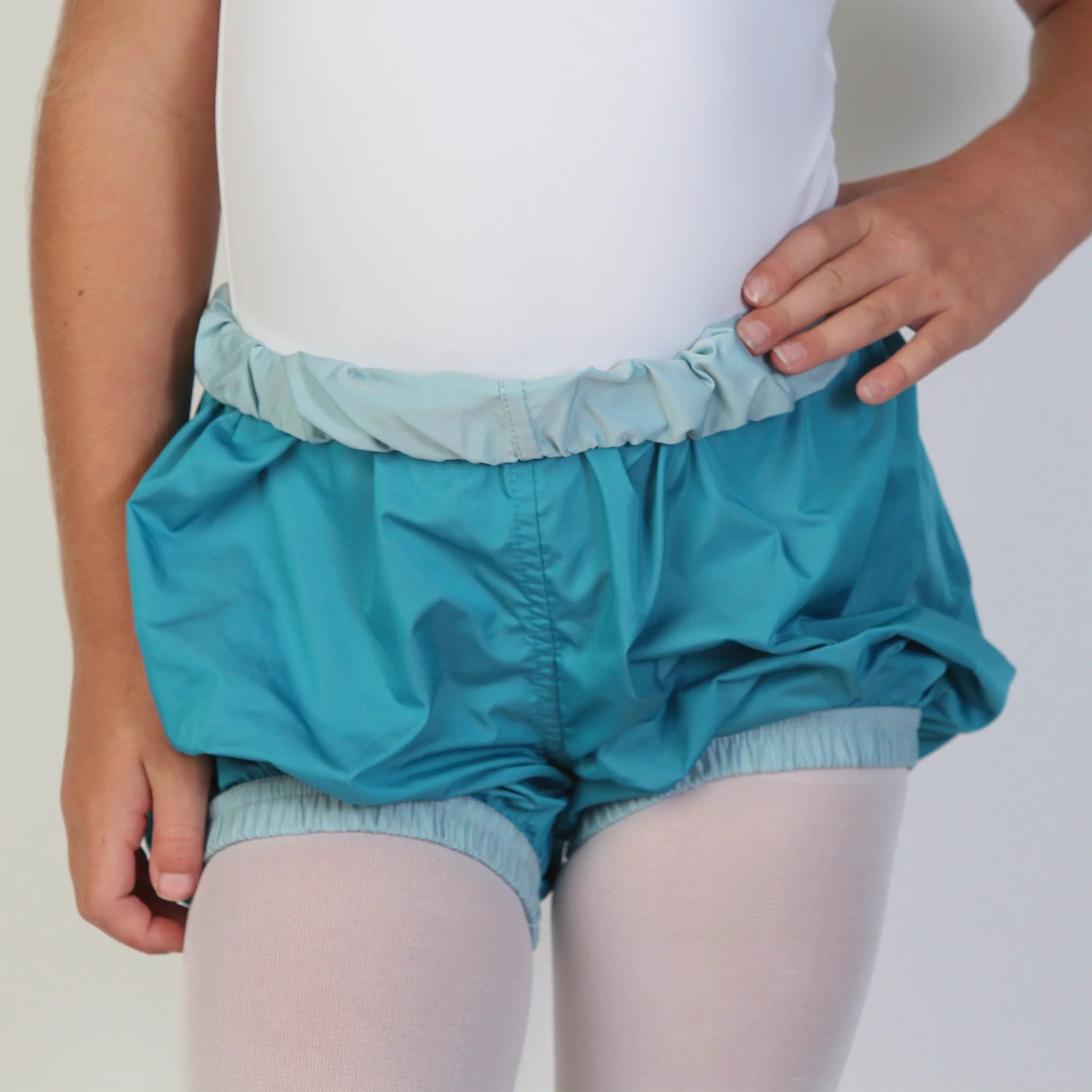 Girls Light Blue Reversible Ballet Shorts