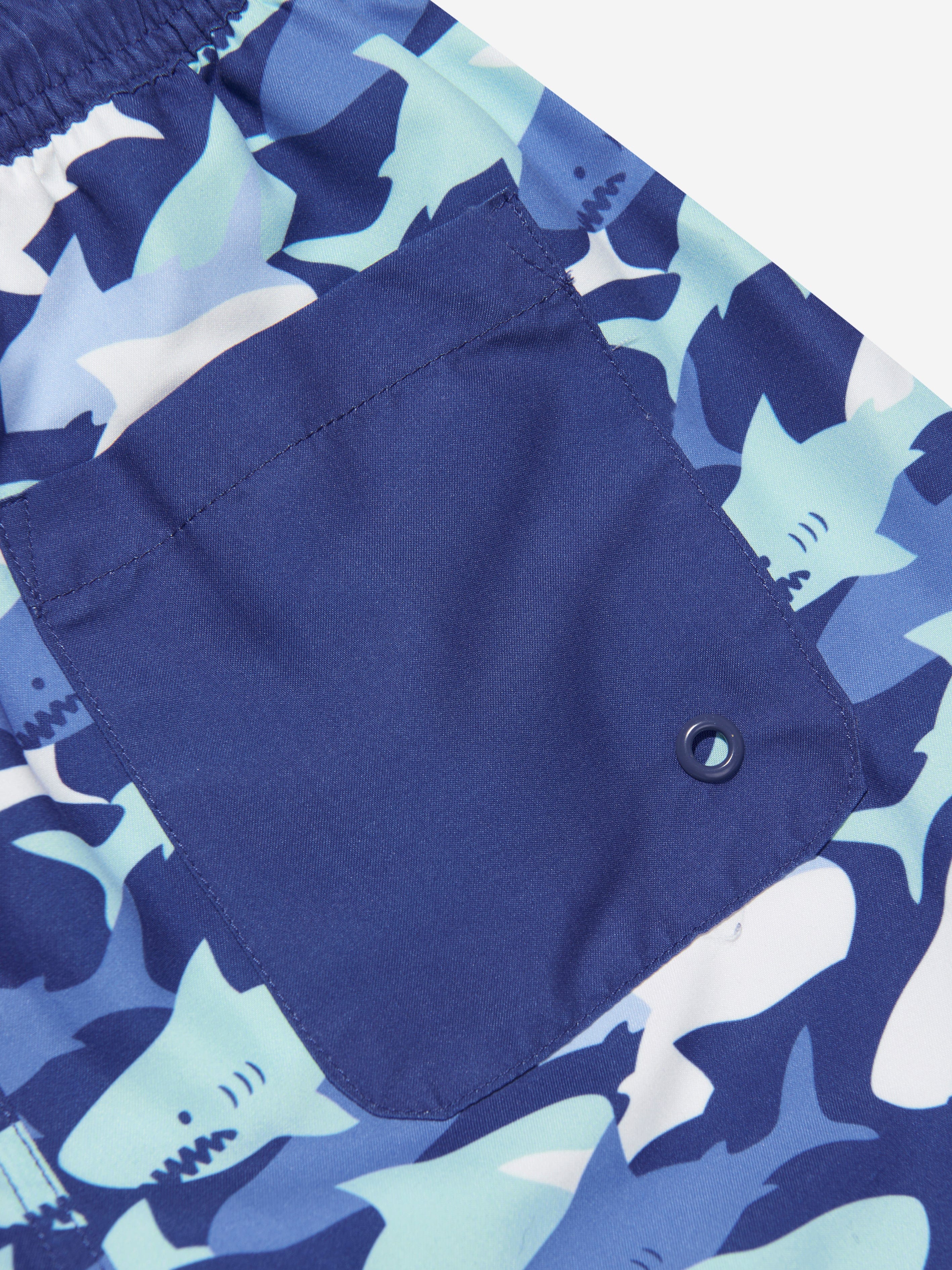 Soli Swim Boys Shark Swim Shorts (UPF50+) in Blue