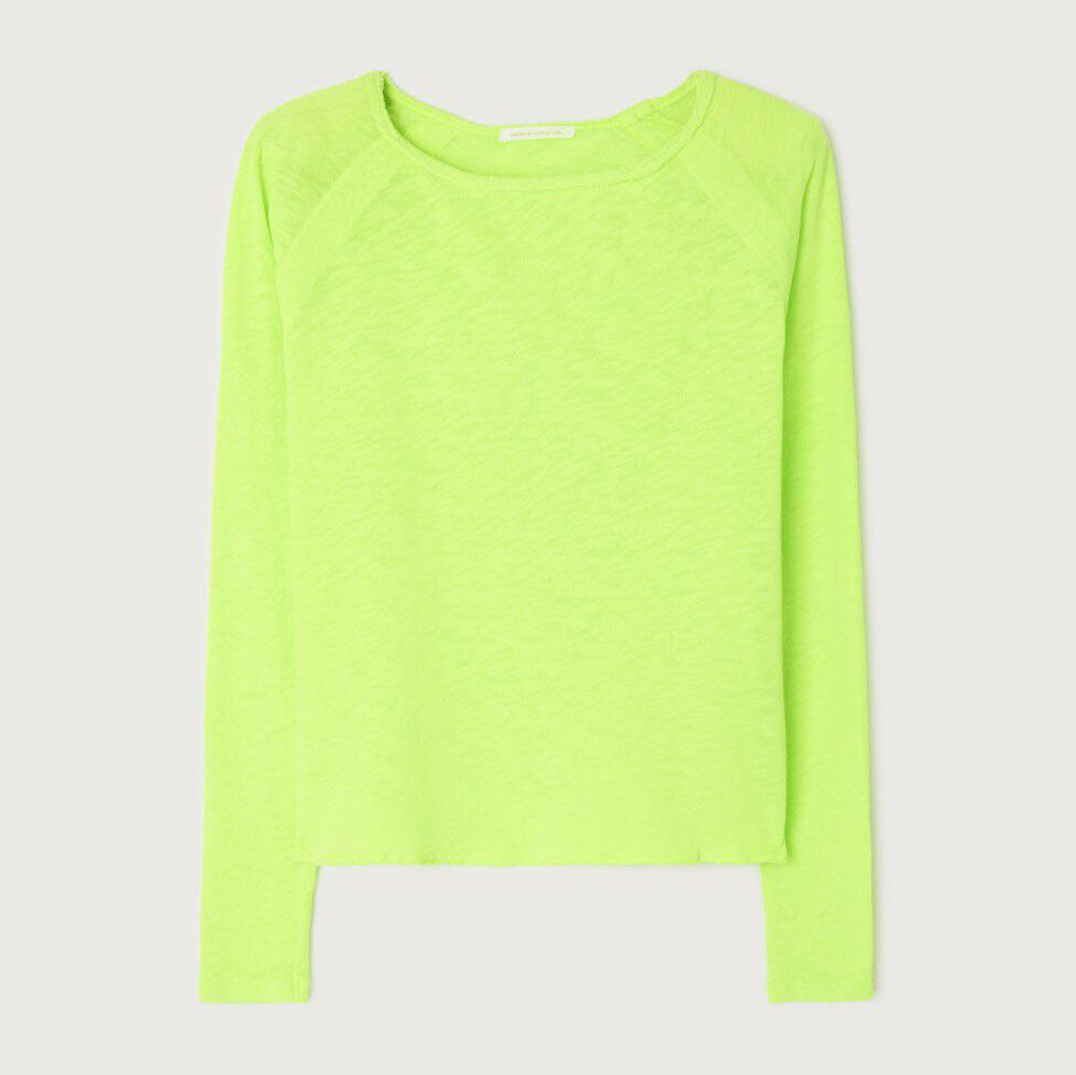 Women Fluo Green Cotton T-Shirt