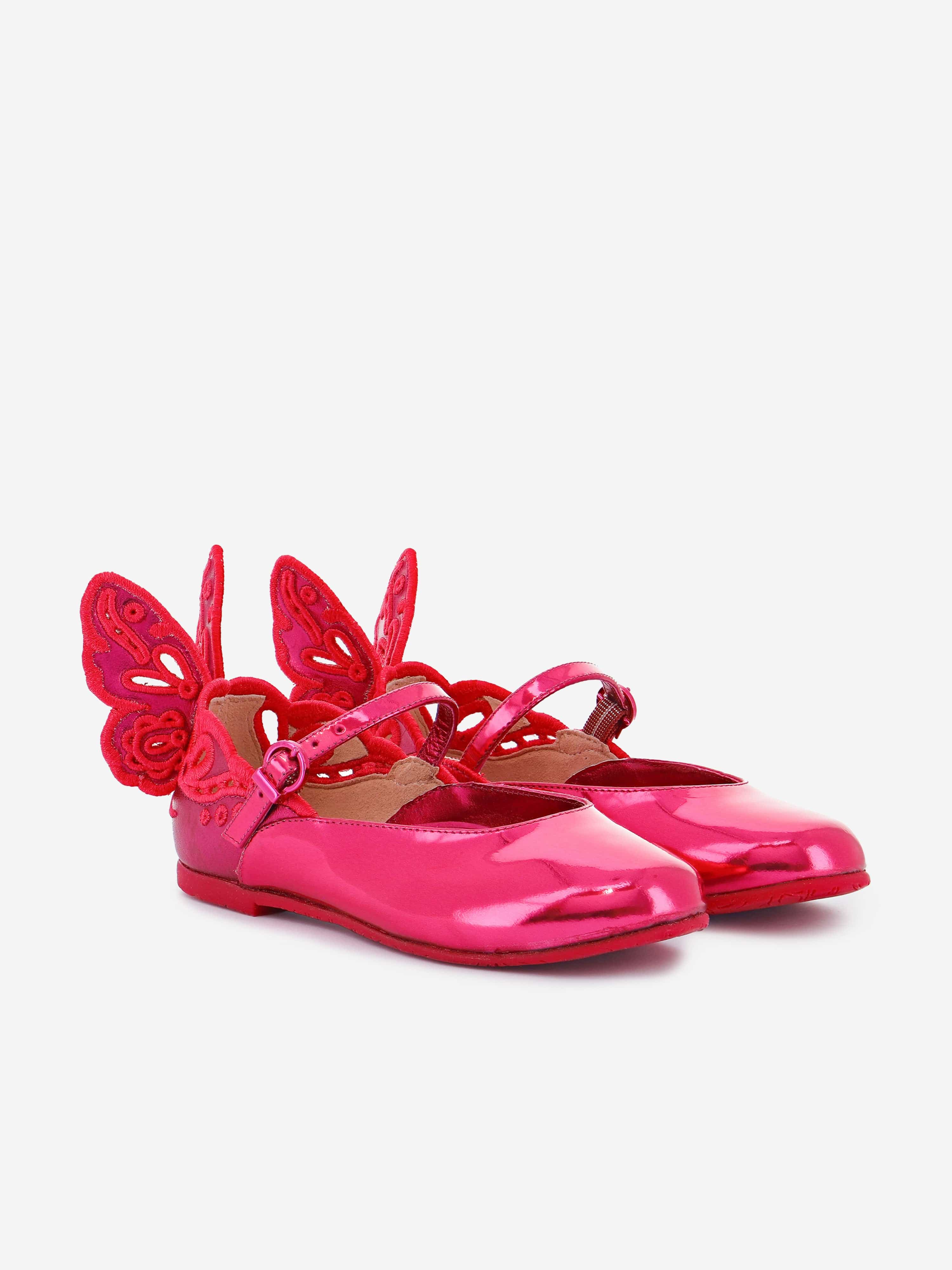 Sophia Webster Girls Chiara Broderie Flat in Pink