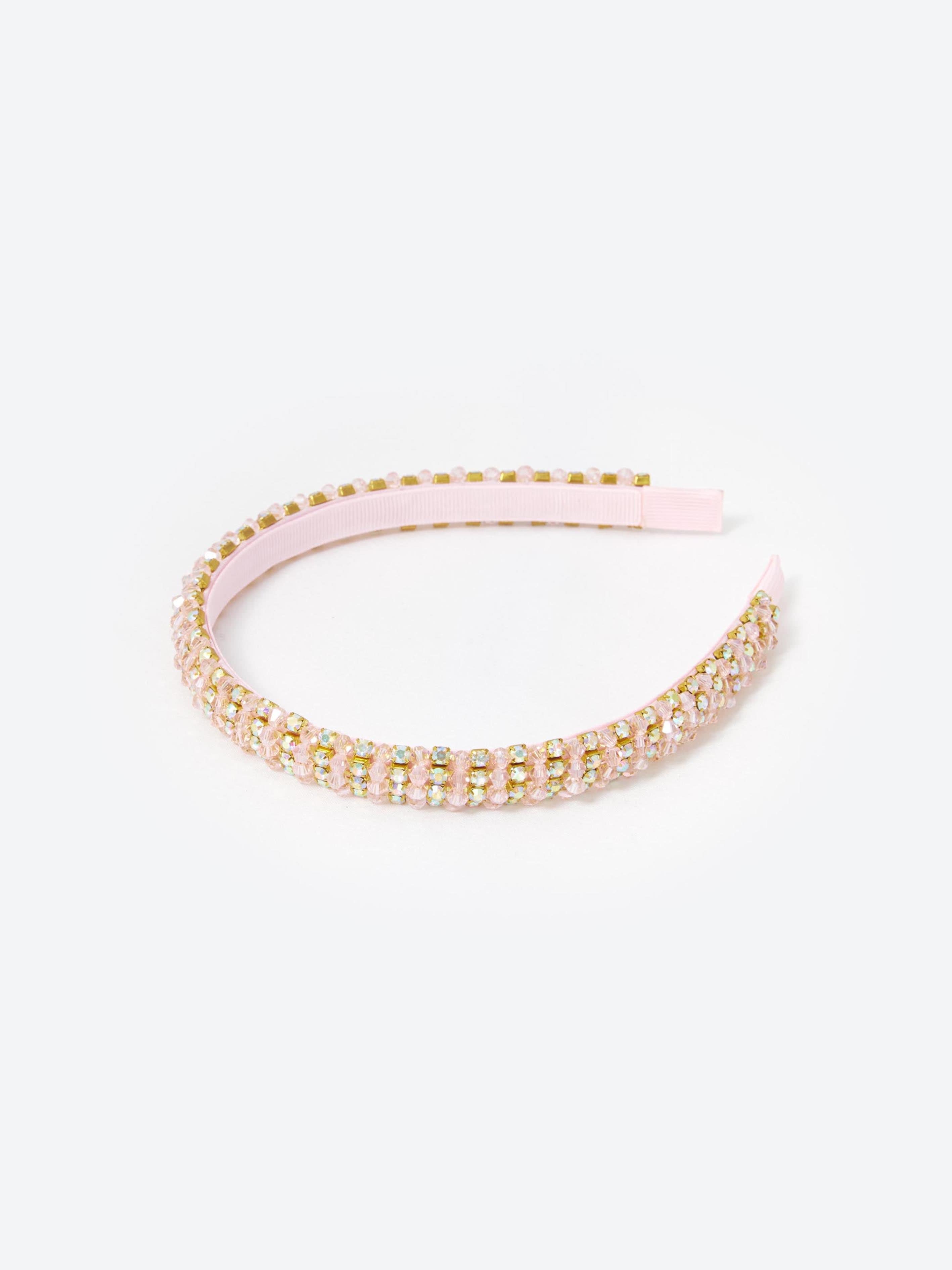 Self Portrait Girls Beaded Headband in Pink