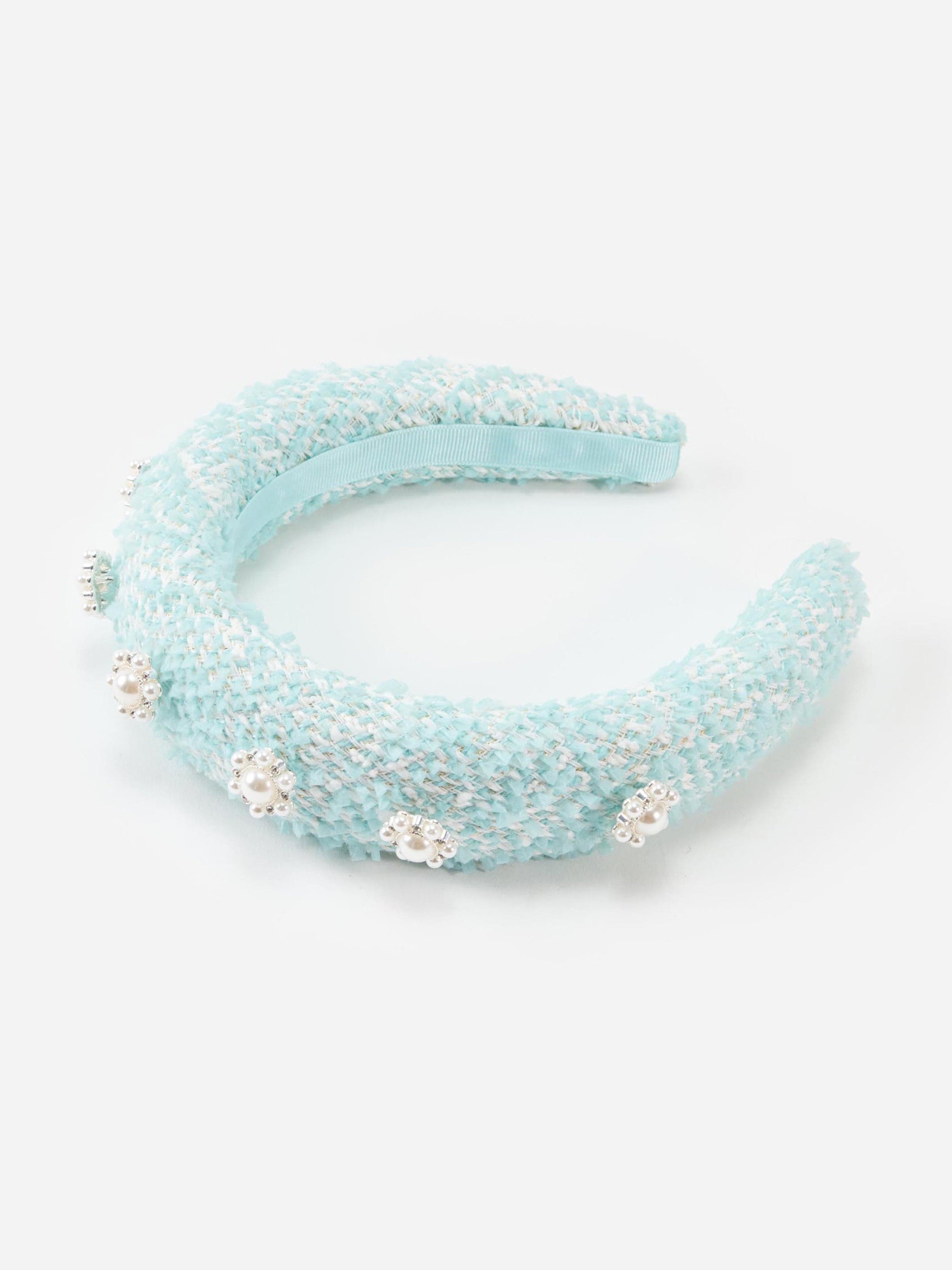 Girls Boucle 3D Flower Headband in Green