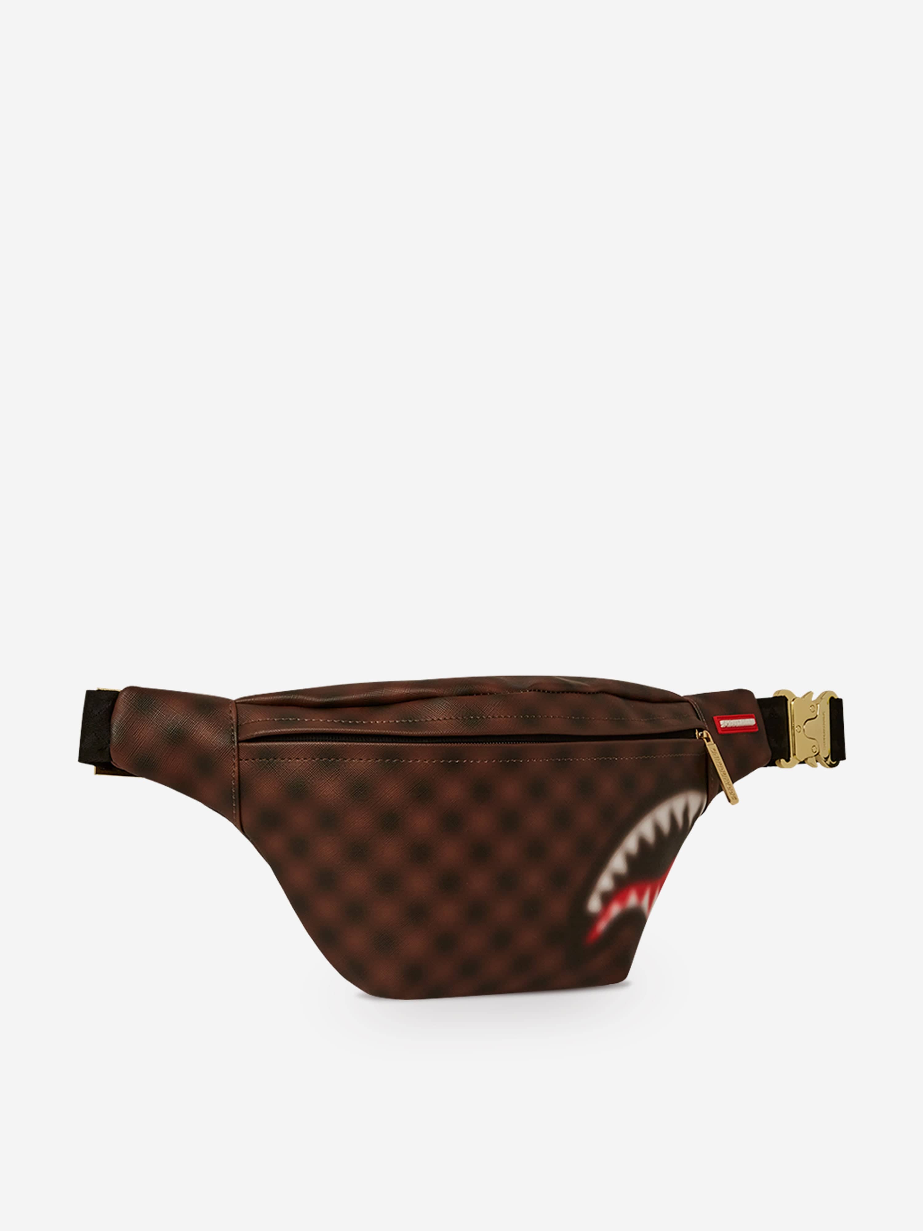 Sprayground Kids Sharks in Paris Blur Savvy Belt Bag in Brown (38.1 cm)