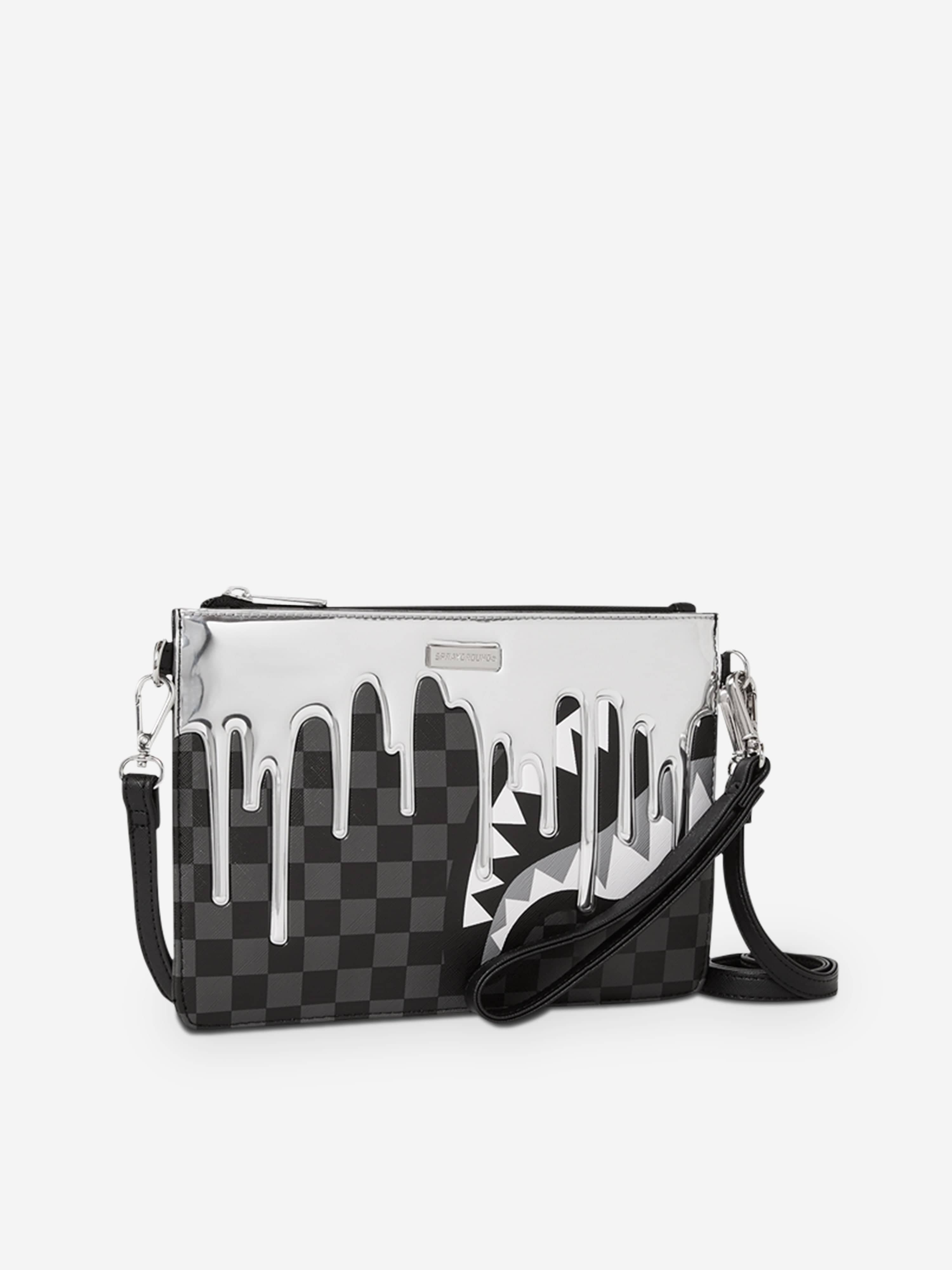Sprayground Kids Metallic Drips Pouchette in Black (25.4 cm)