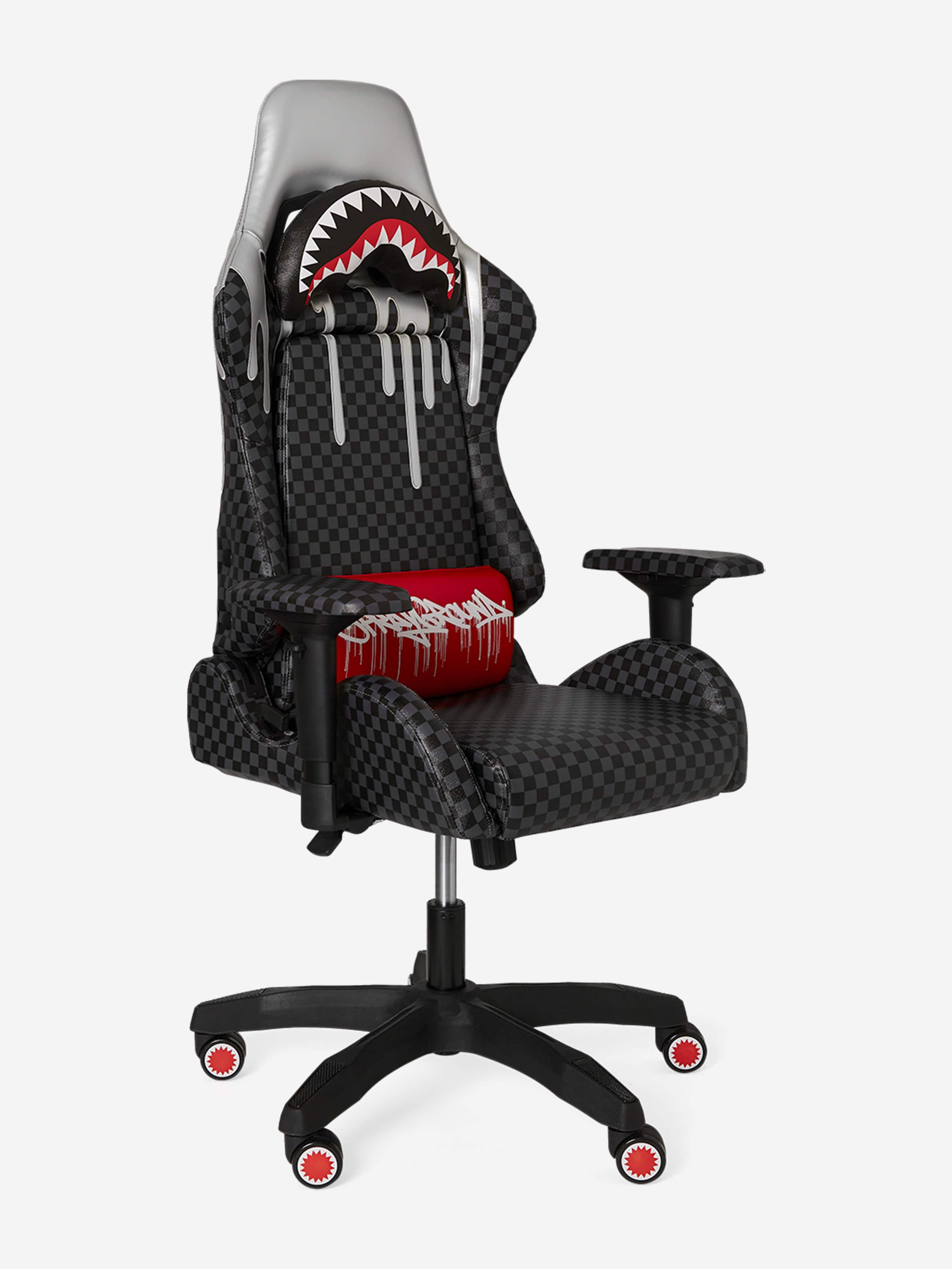 Sprayground Kids Platinum Drips Shark Chair in Black (H:132.5 cm W:71 cm)