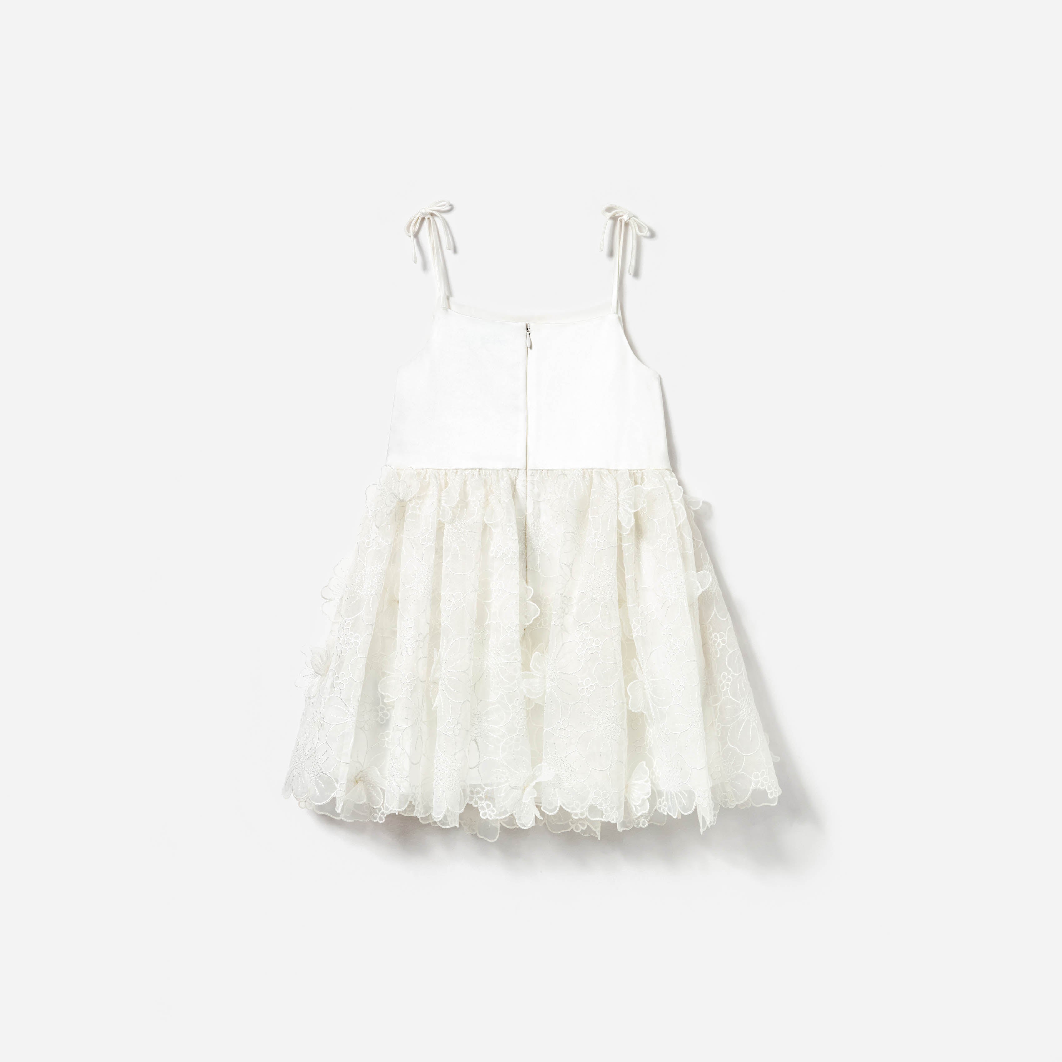 Girls White Embroidered Cotton Dress