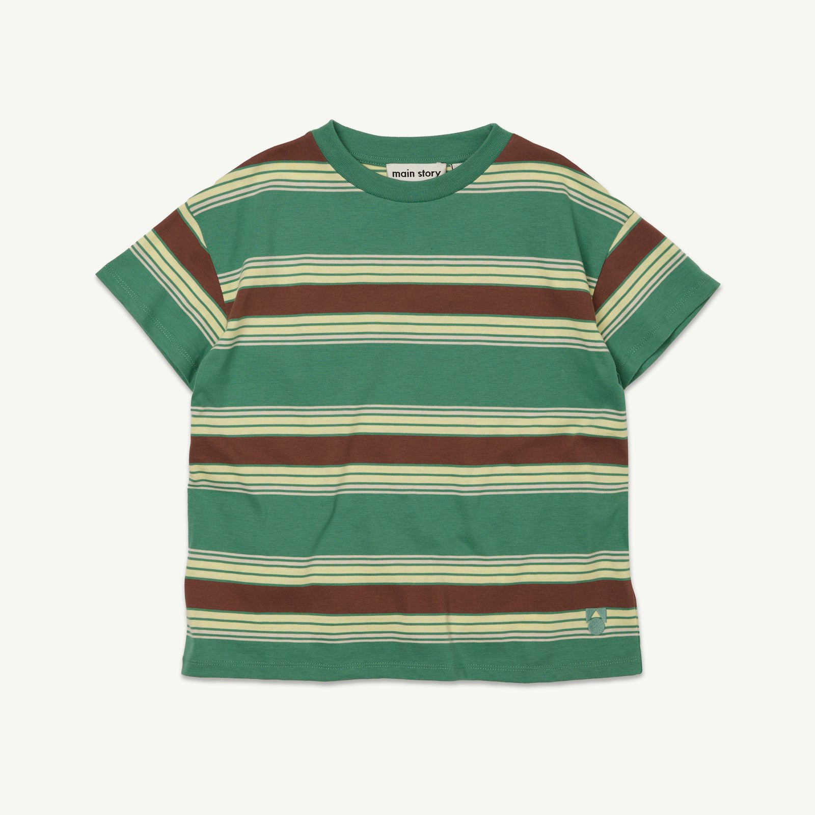 Boys & Girls Green Stripe Cotton T-Shirt