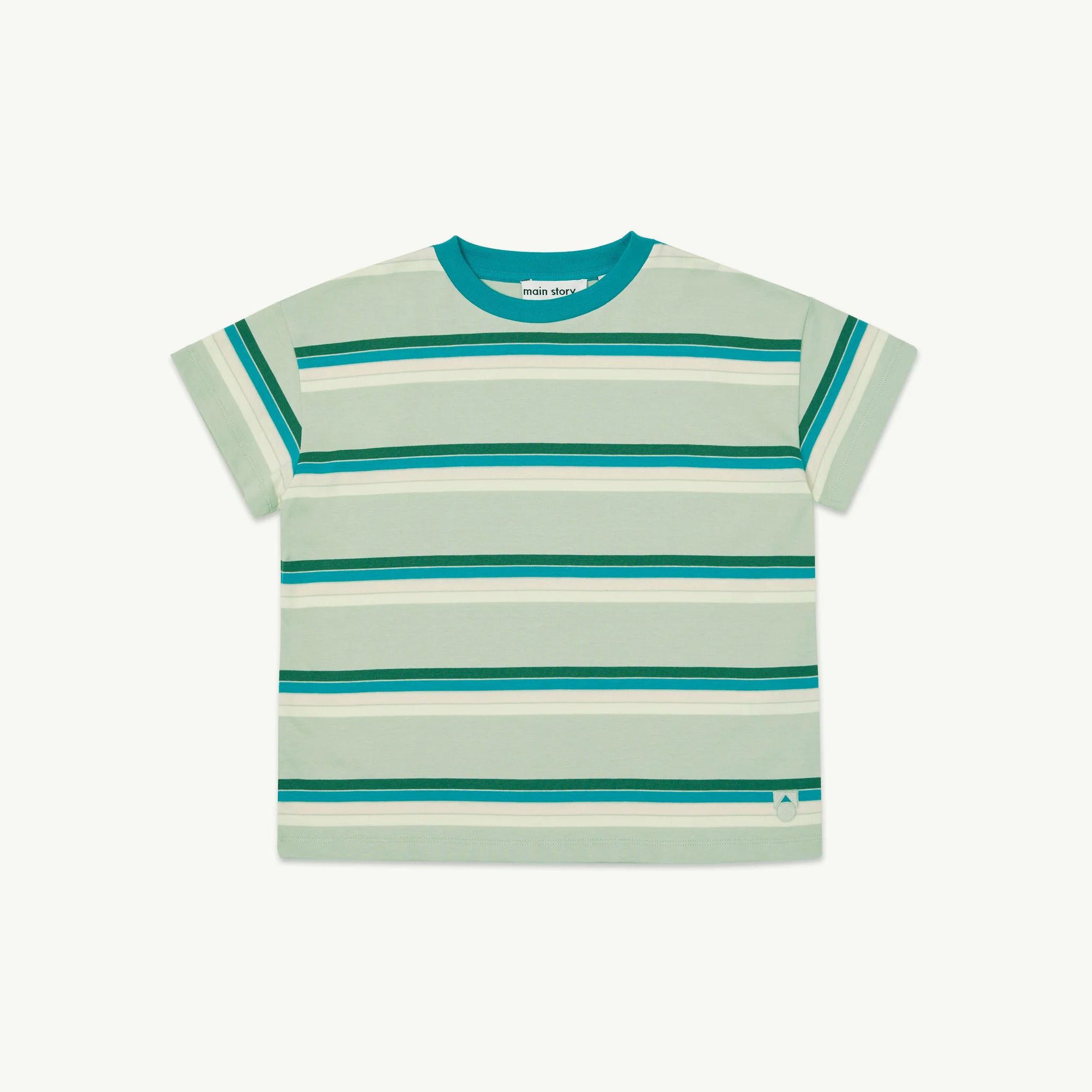 Boys & Girls Green Stripes Cotton T-Shirt