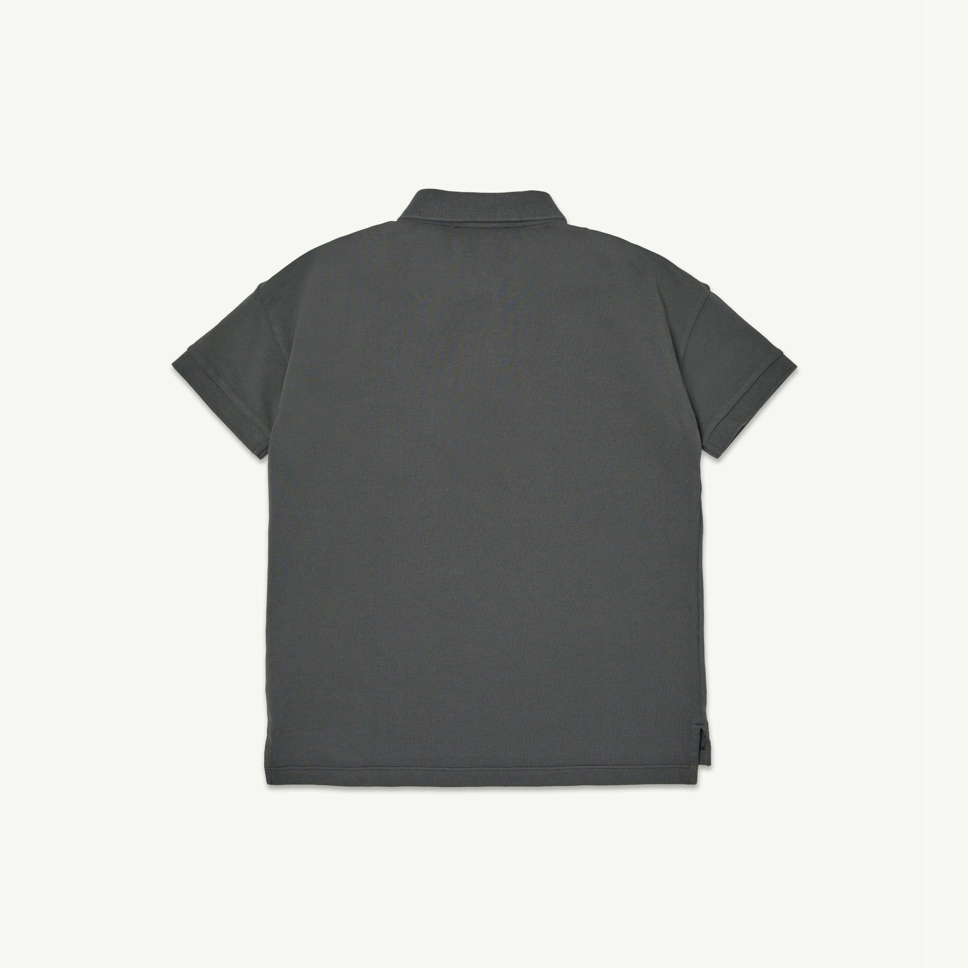 Boys & Girls Dark Grey Embroidered Logo Cotton Polo Shirt