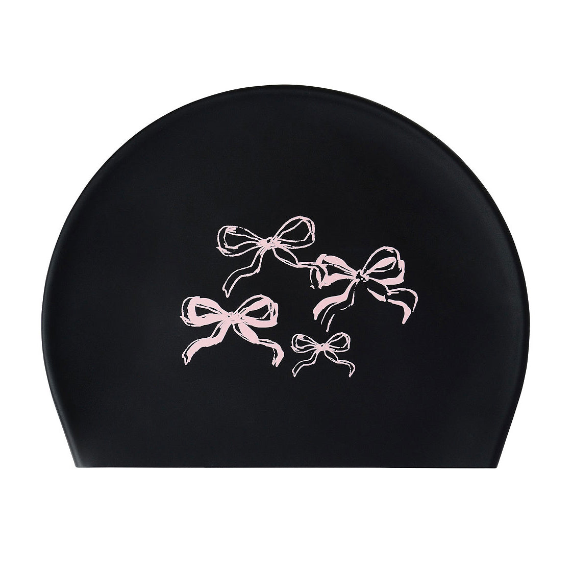 Adult Black Bow Silicone Swim Cap