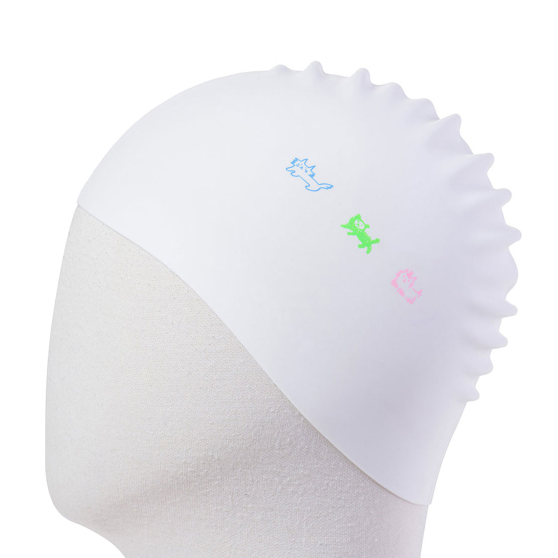 Bonnets de bain en silicone blancs imprimés pour adultes