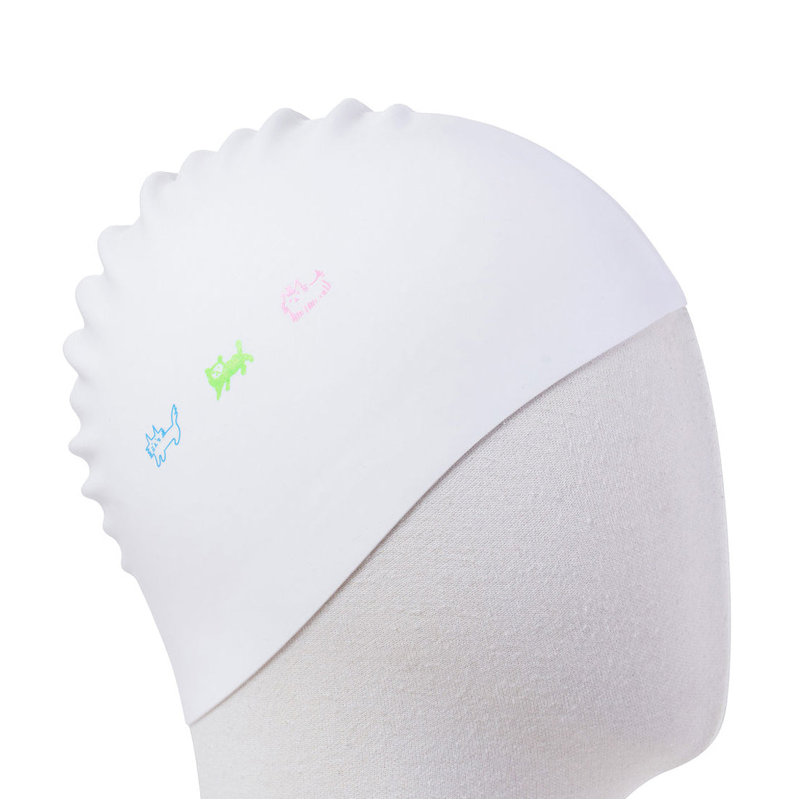 Bonnets de bain en silicone blancs imprimés pour adultes