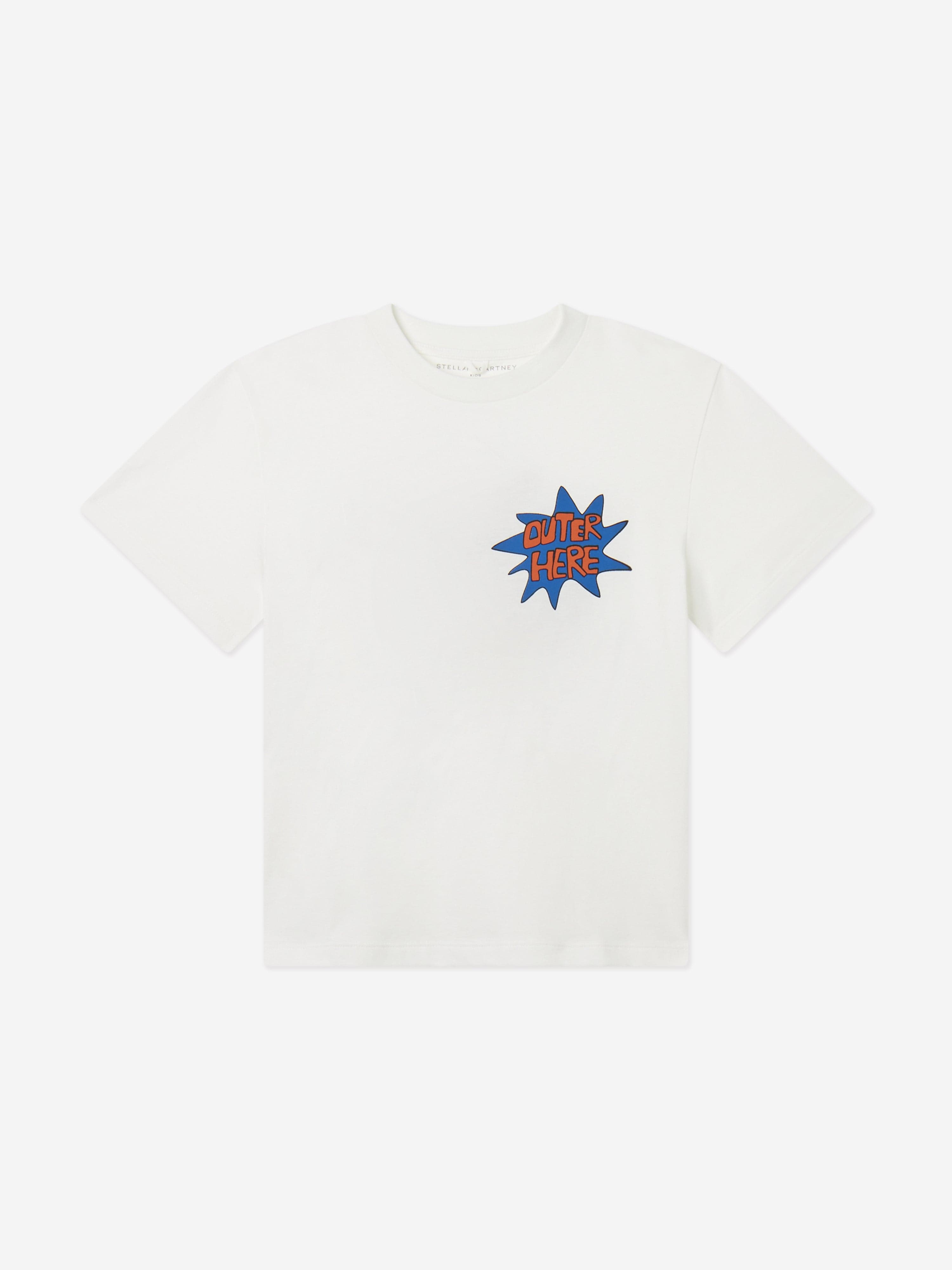 Stella McCartney Boys Outer Here T-Shirt in Ivory