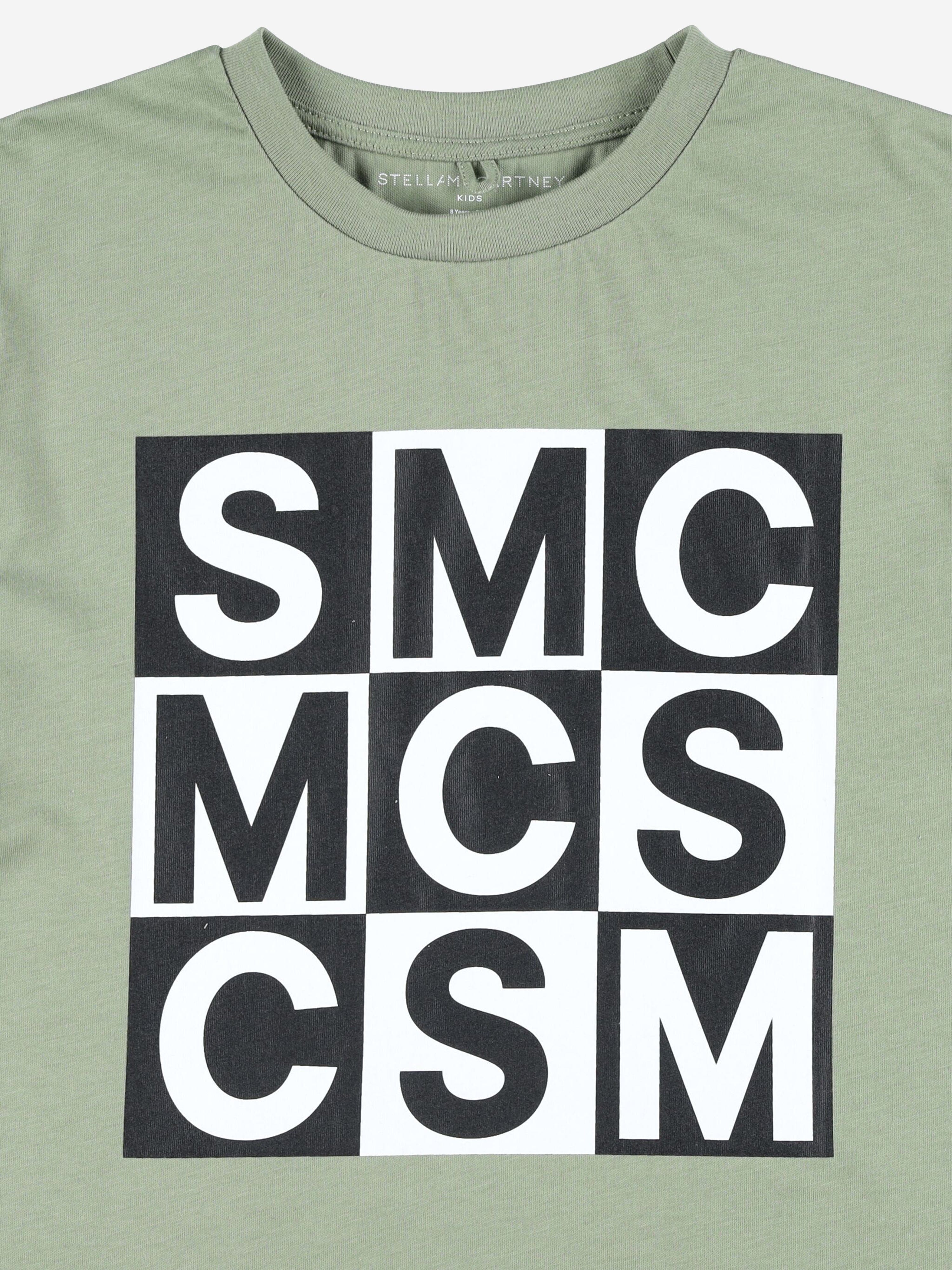 Stella McCartney Boys Logo Block T-Shirt in Green