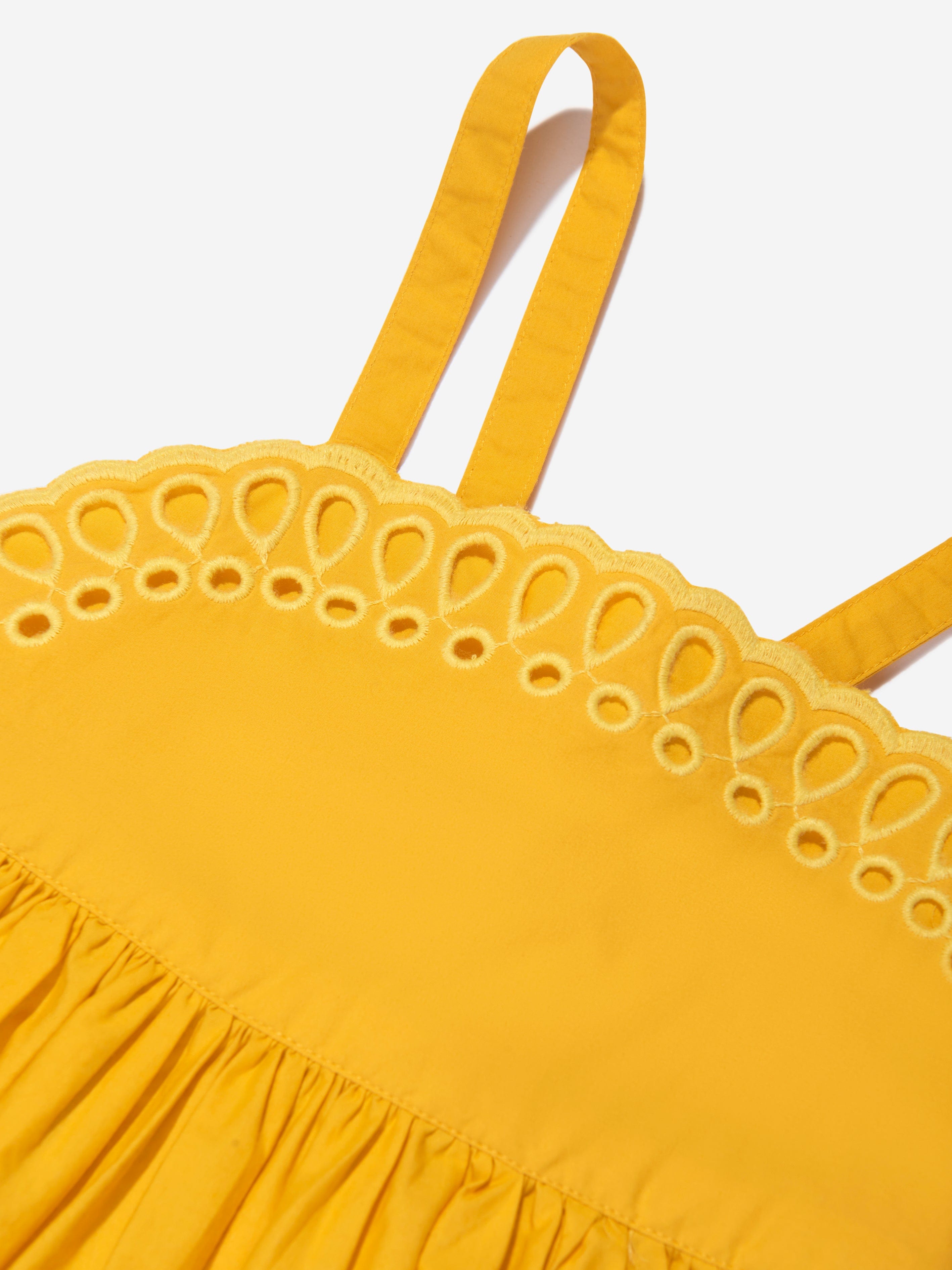 Stella McCartney Girls Crocheted Dress in Yellow