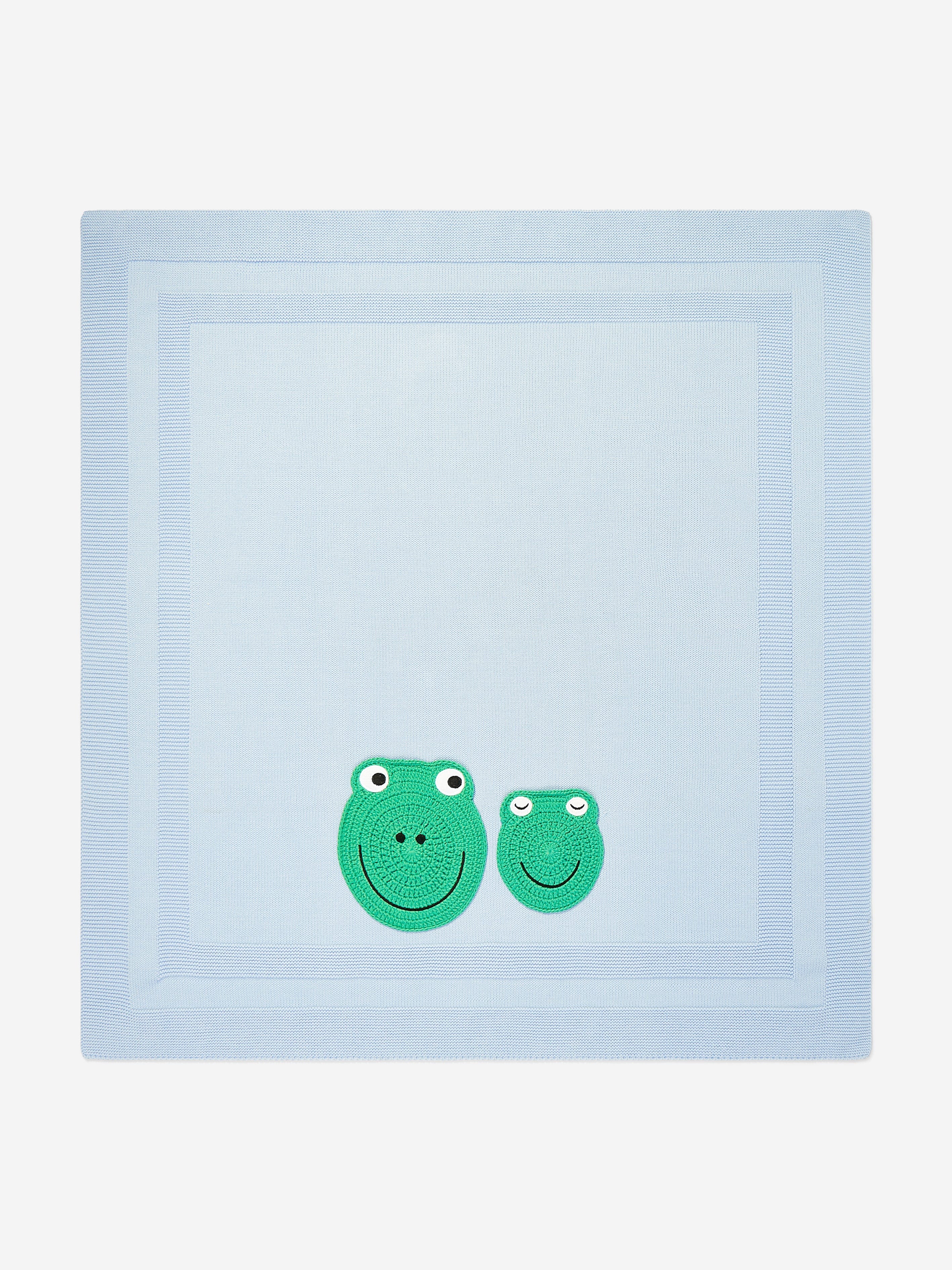 Baby Boys Cotton Frog Blanket in Blue (73cm)