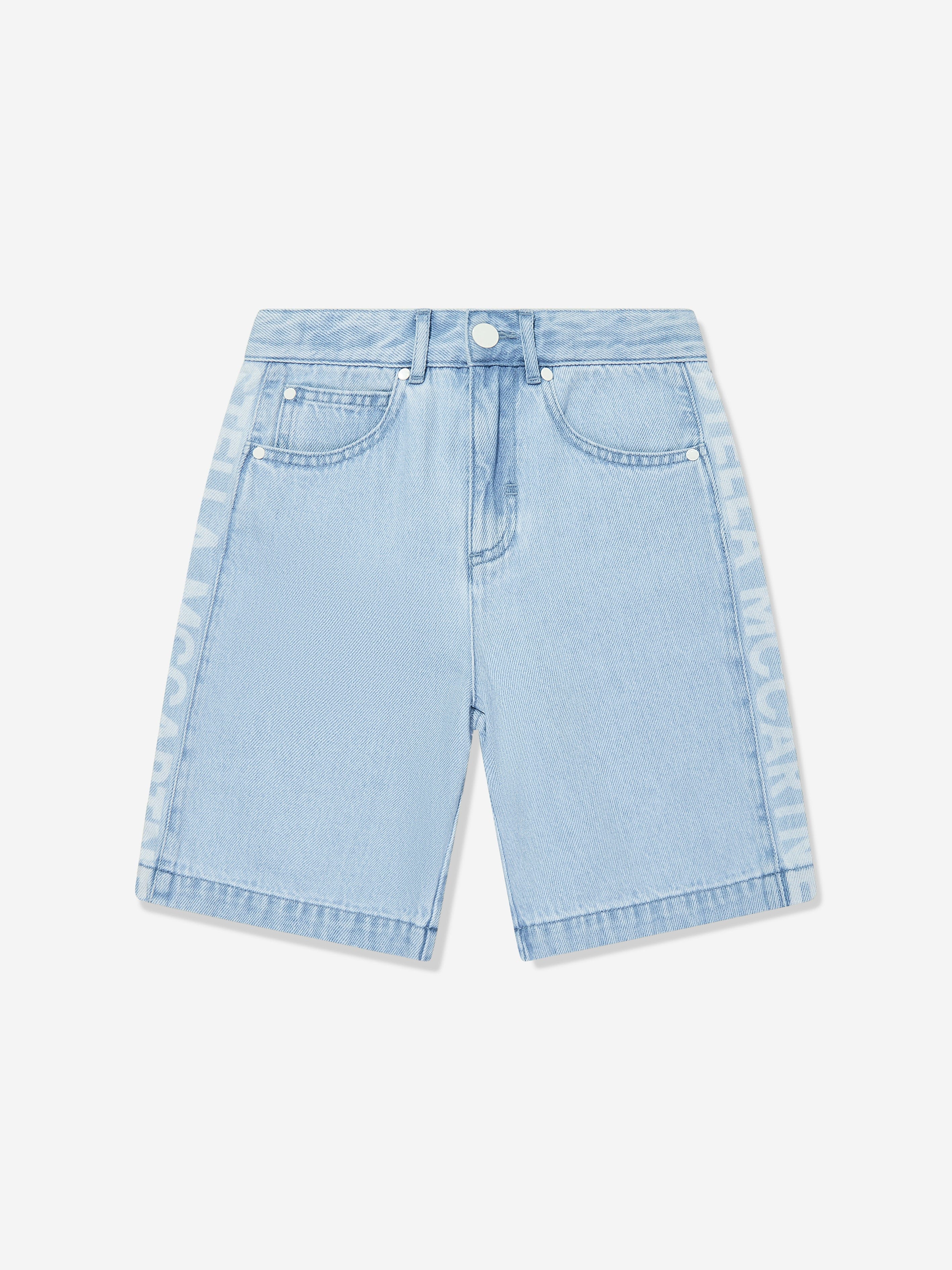 Boys Logo Denim Shorts in Blue
