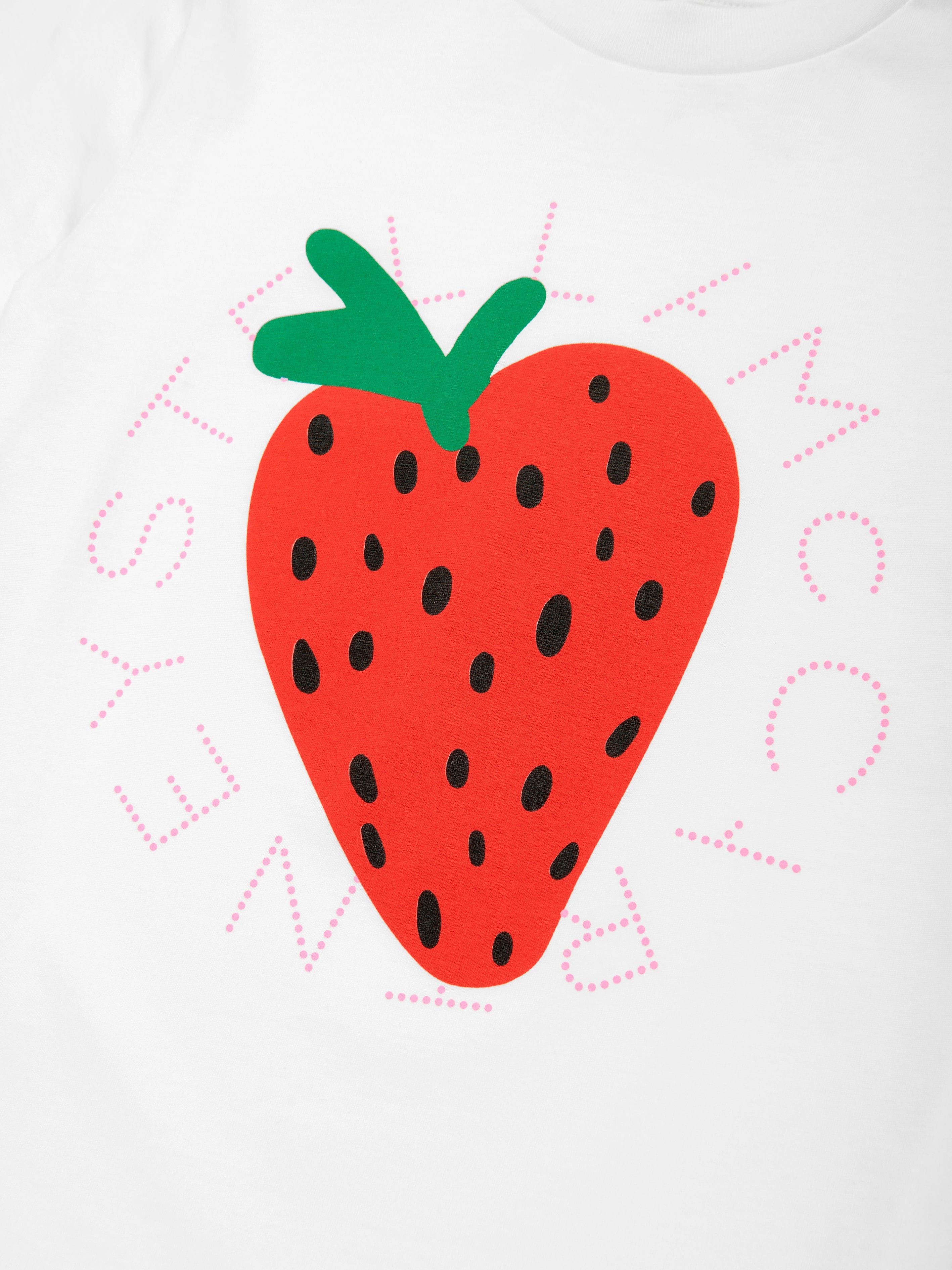 Girls Strawberry Logo T-Shirt in Ivory