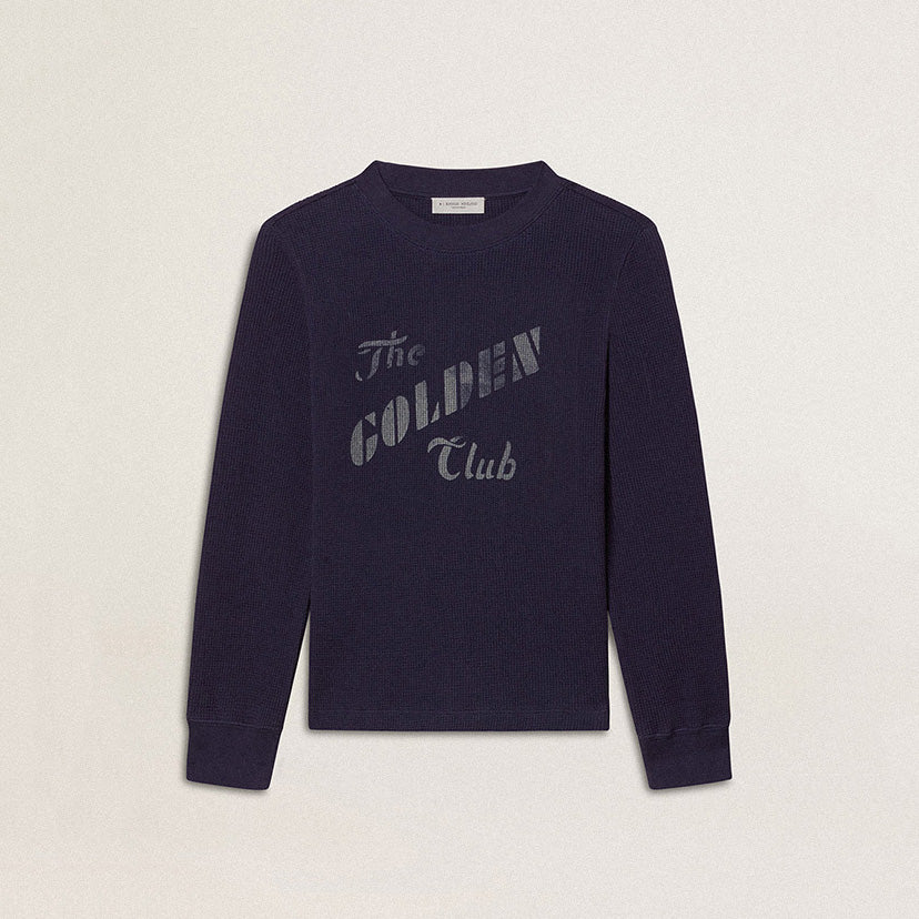 Boys Navy Logo Cotton T-Shirt