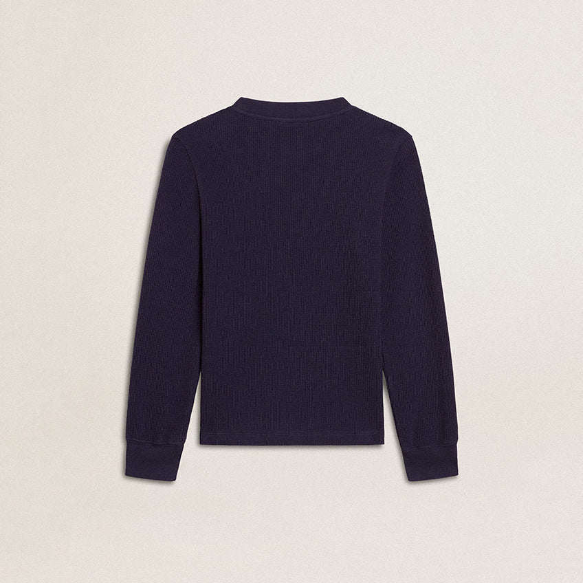 Boys Navy Logo Cotton T-Shirt