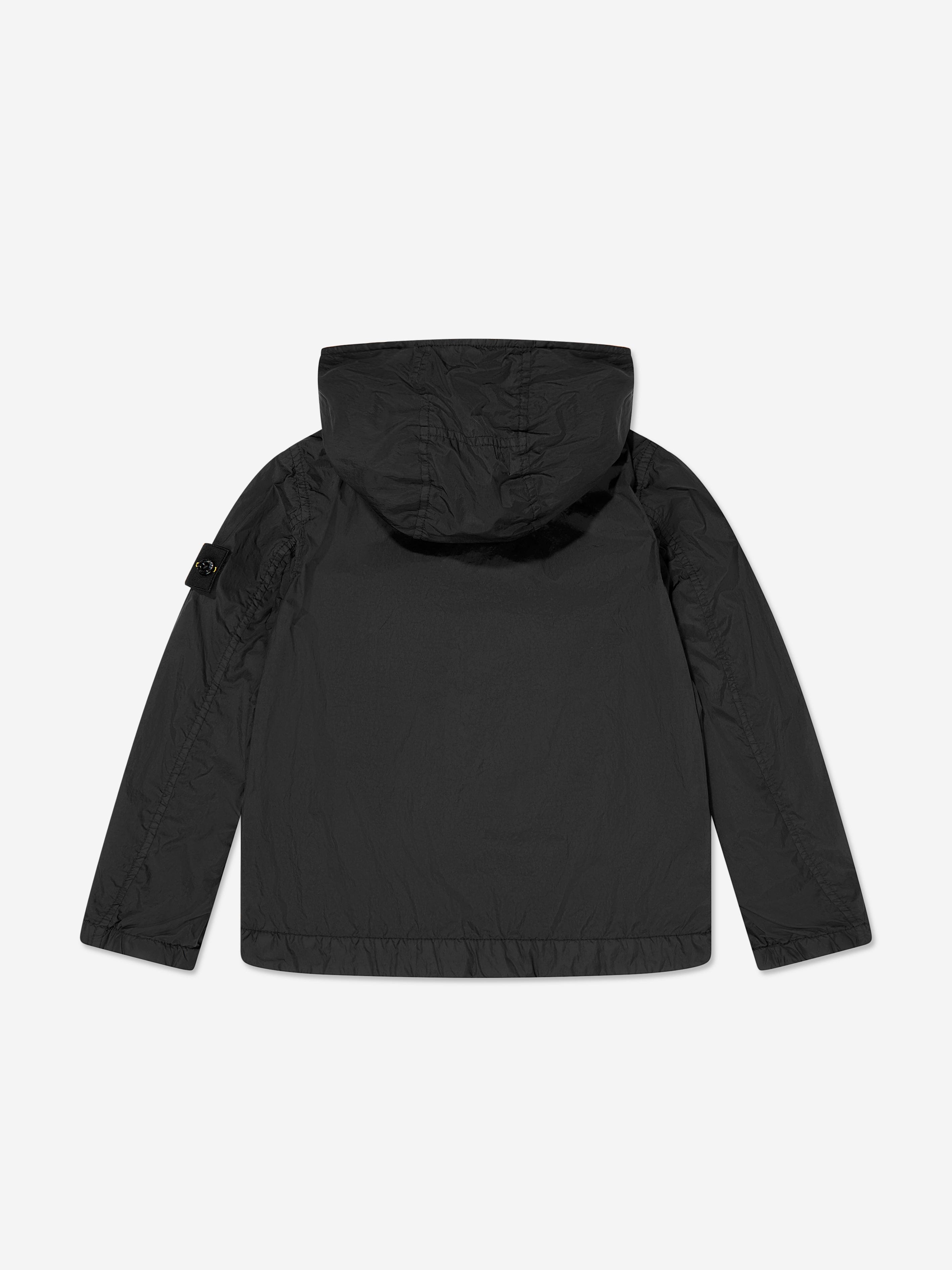 Boys Hooded Zip Up Jacket in Black