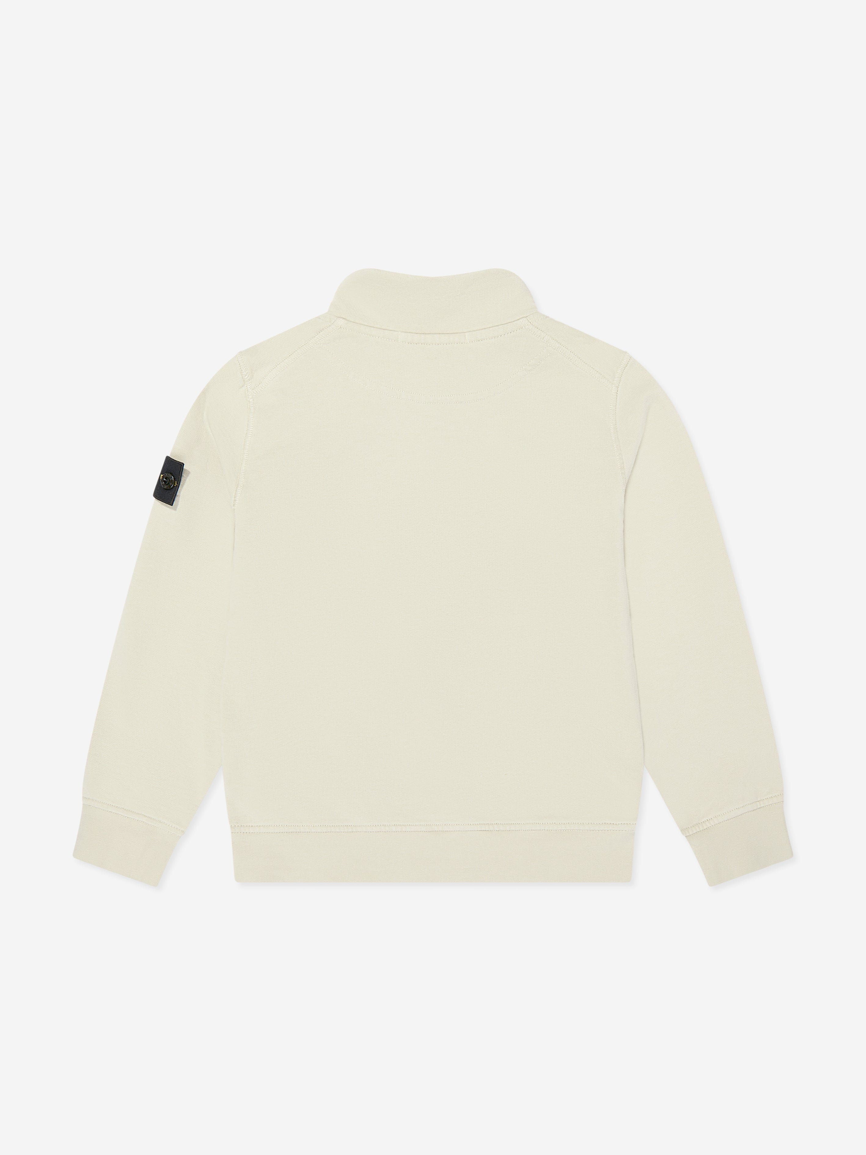 Boys Half Zip Sweatshirt in Beige