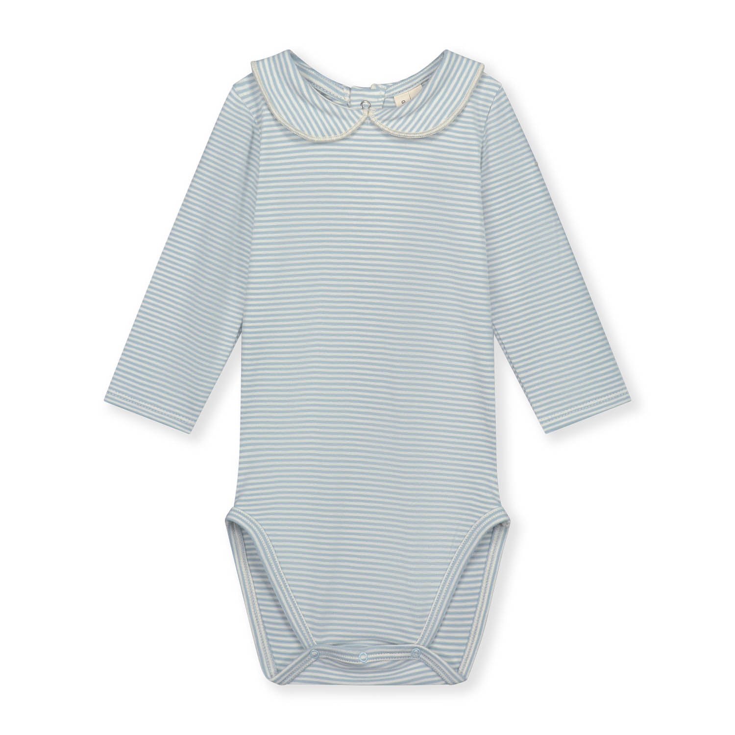 Baby Boys & Girls Sky Blue Stripes Cotton Babysuit