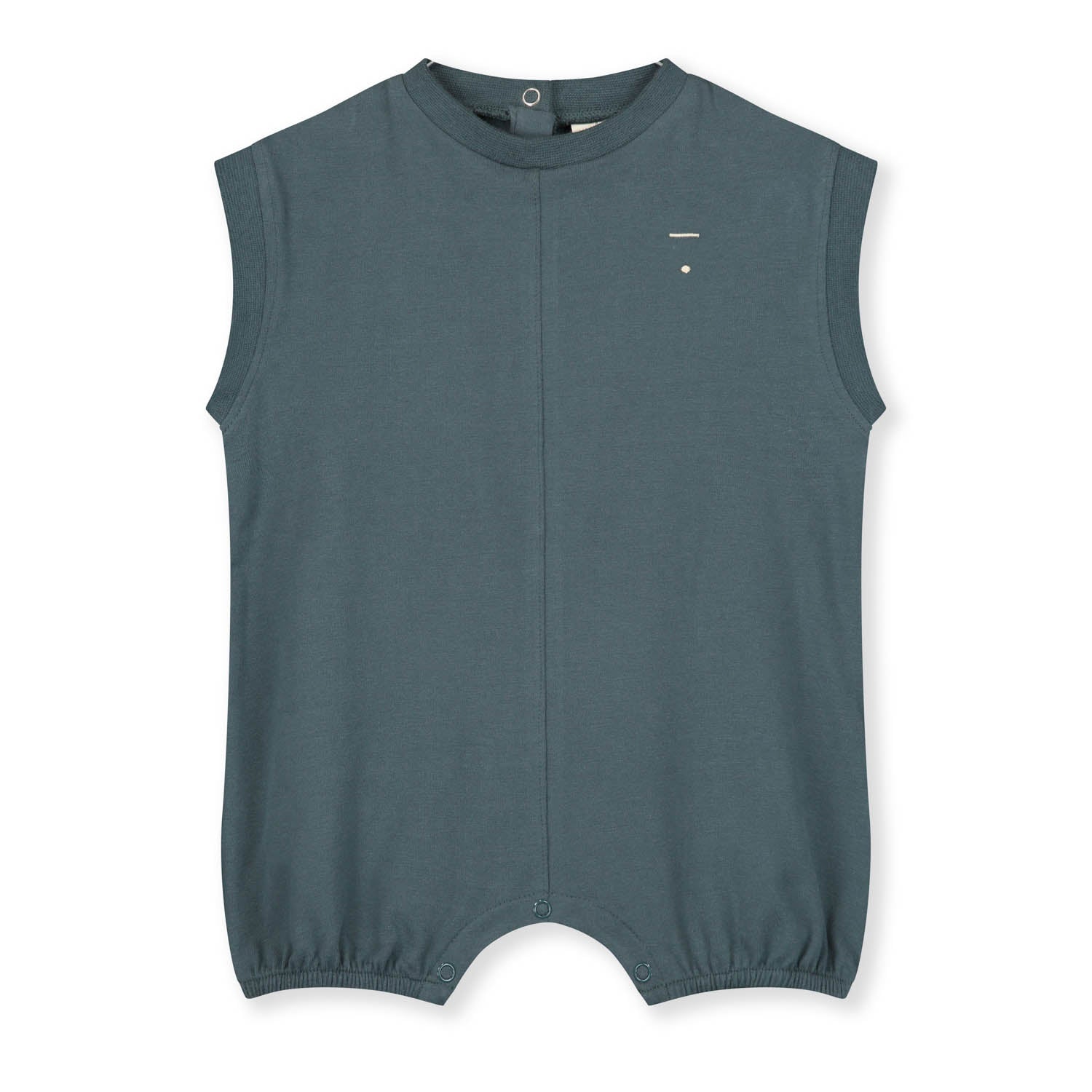 Baby Boys & Girls Blue Grey Cotton Babysuit