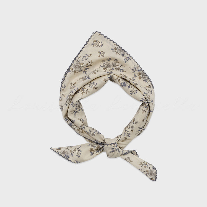 Girls Blue Floral Cotton Scarf