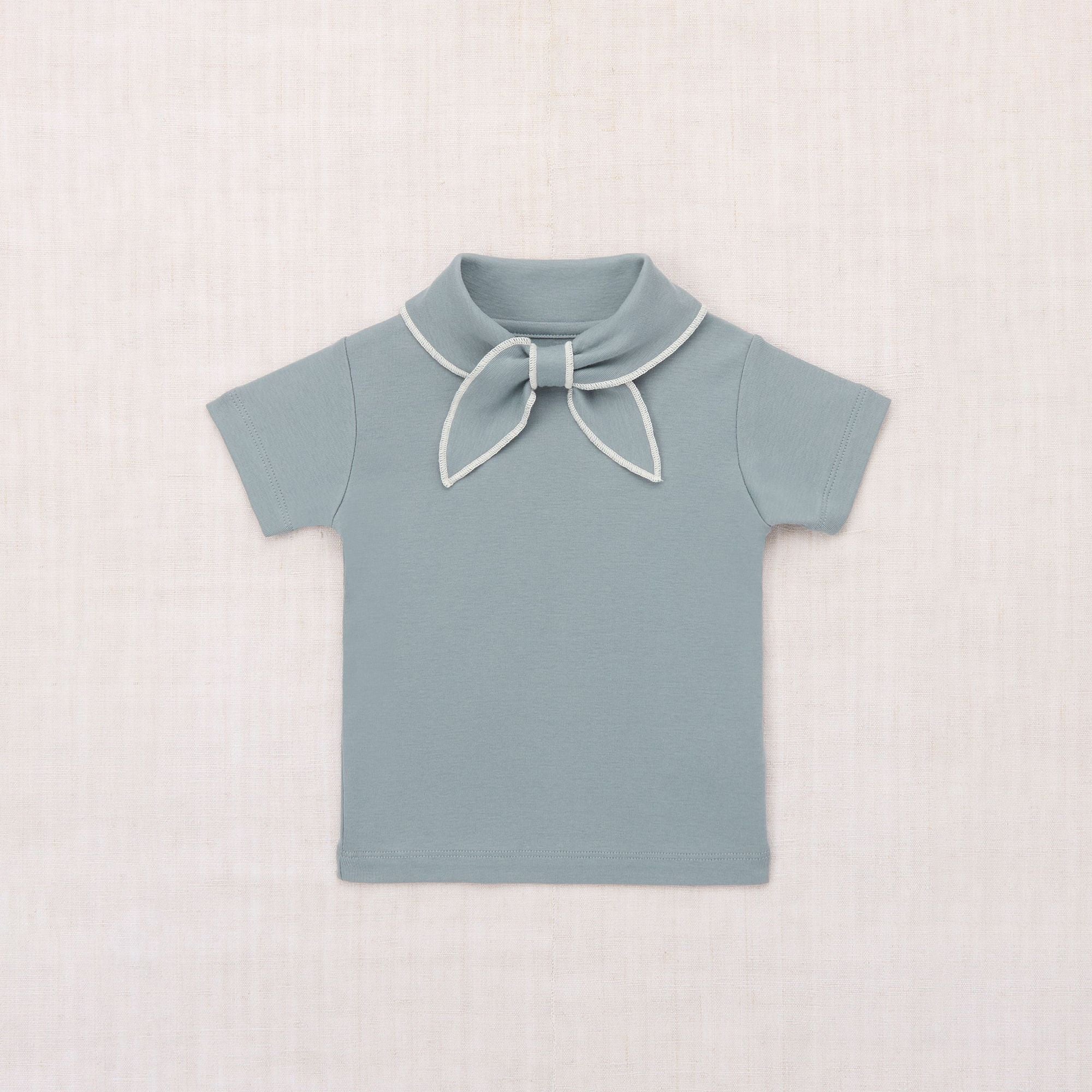 Boys & Girls Mist Blue Bow Cotton T-Shirt