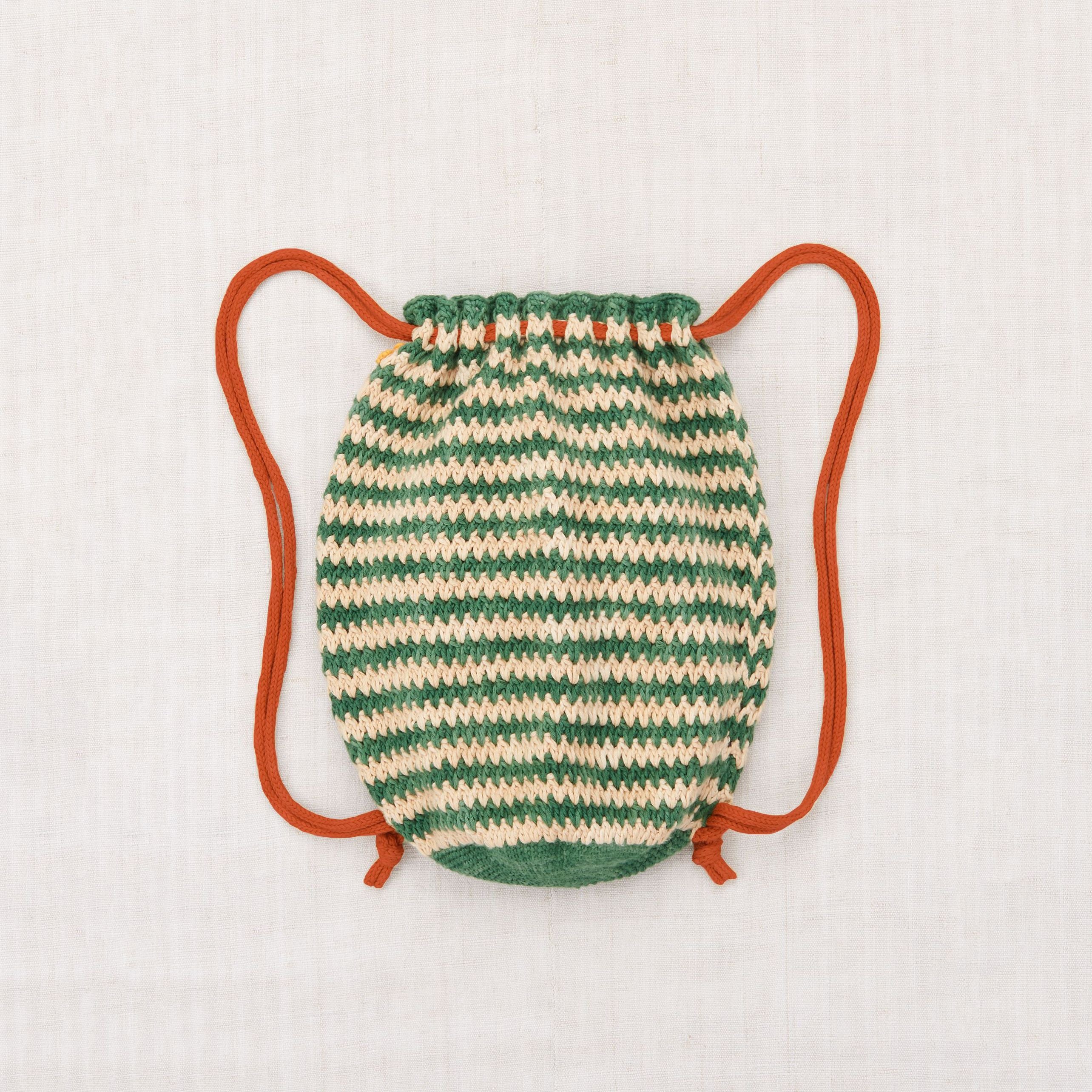Boys & Girls Green Knit Drawstring Backpack