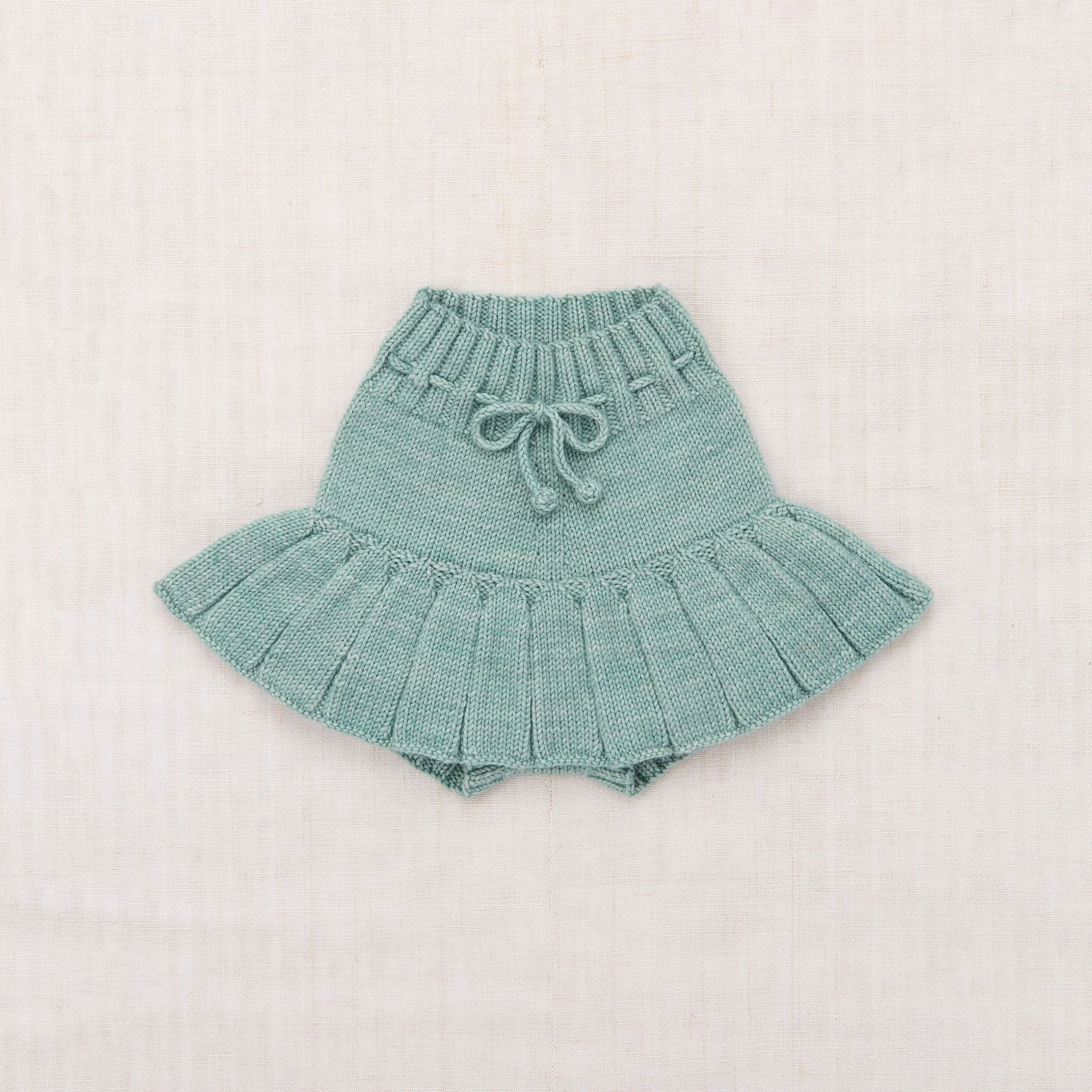 Girls Green Wool Skirt