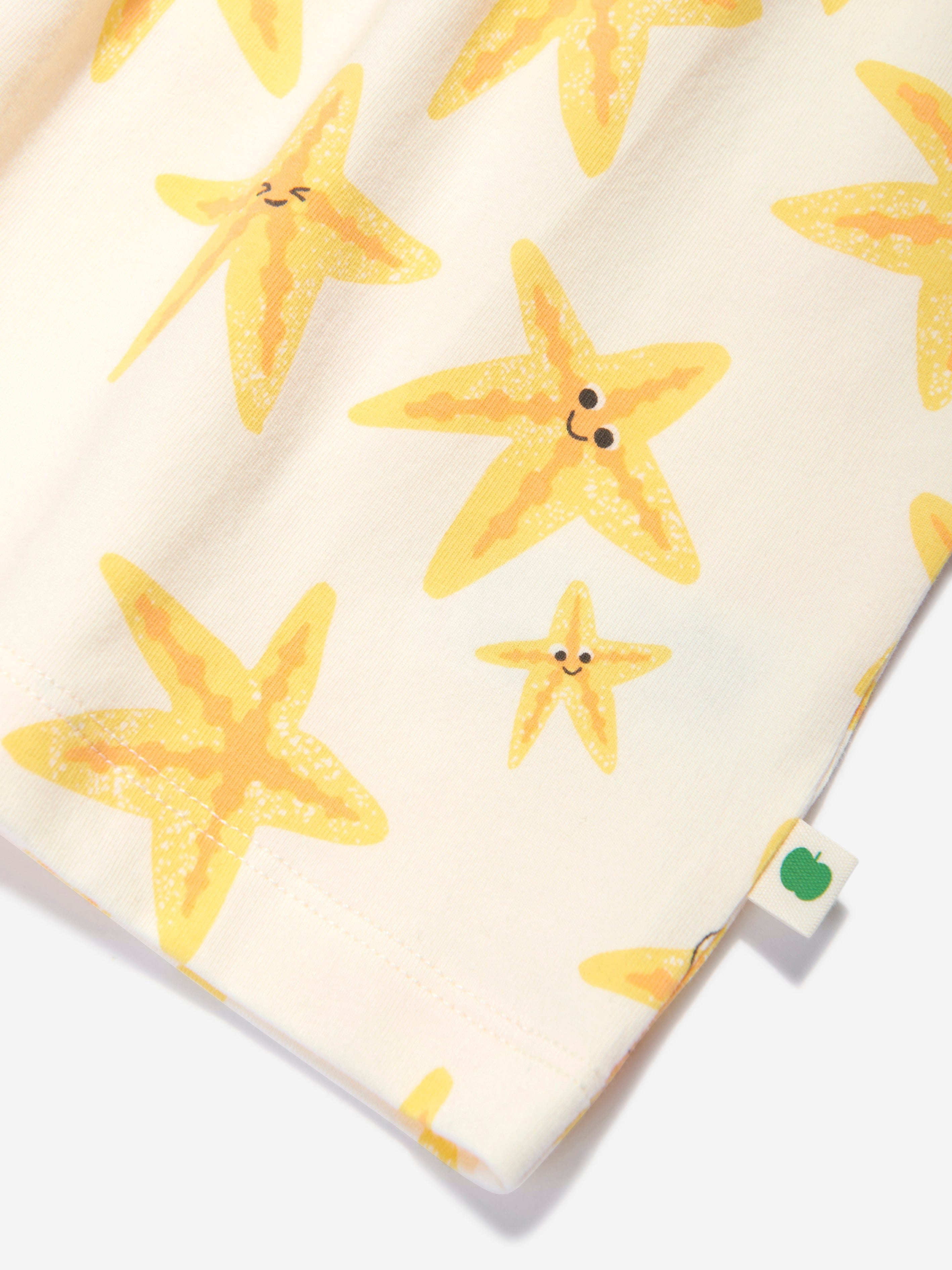 The Bonnie Mob Girls Cari Starfish Pocket Dress in Ivory