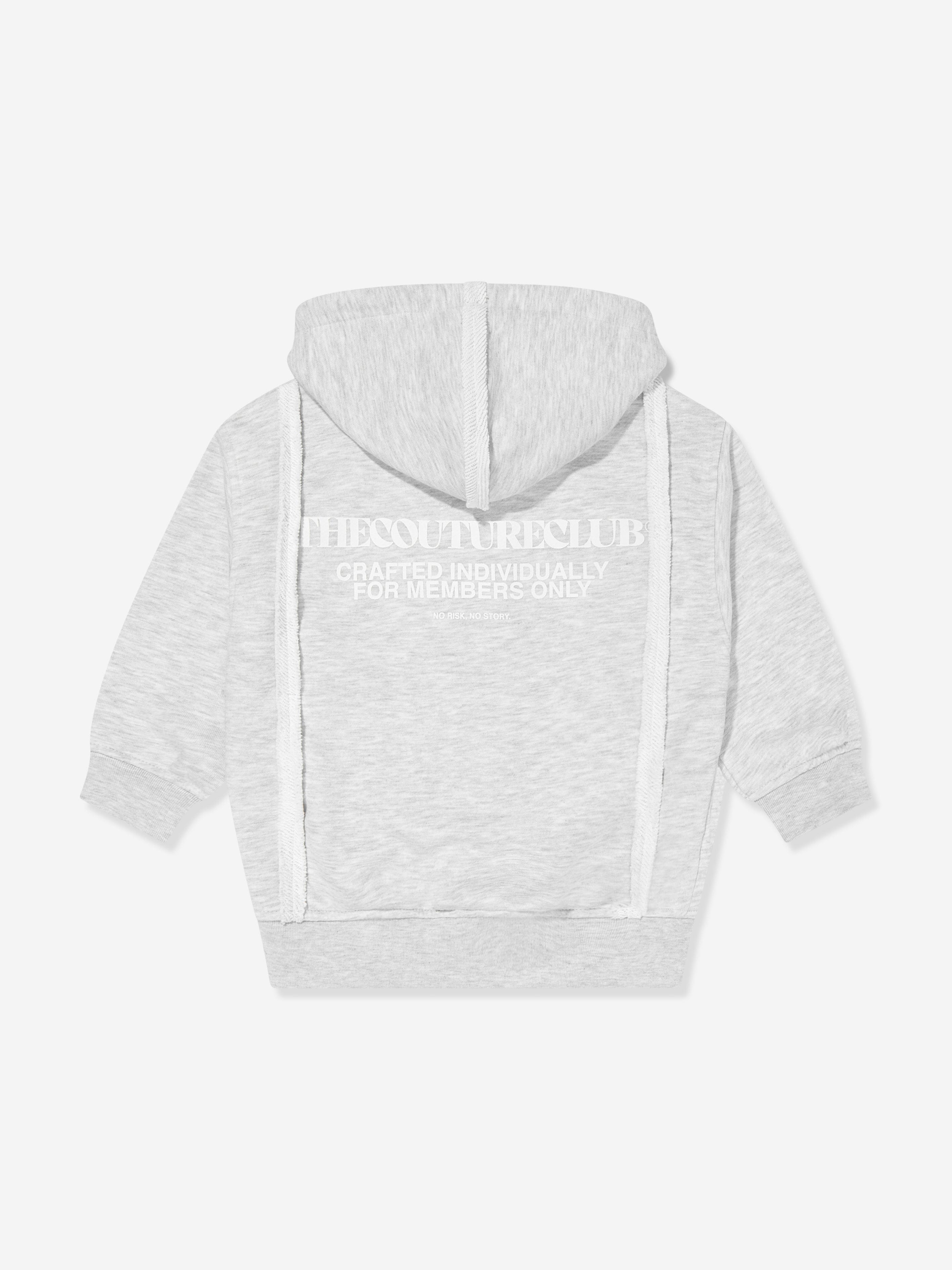 The Couture Club Kids Raw Seam Members Only Zip Up in Grey