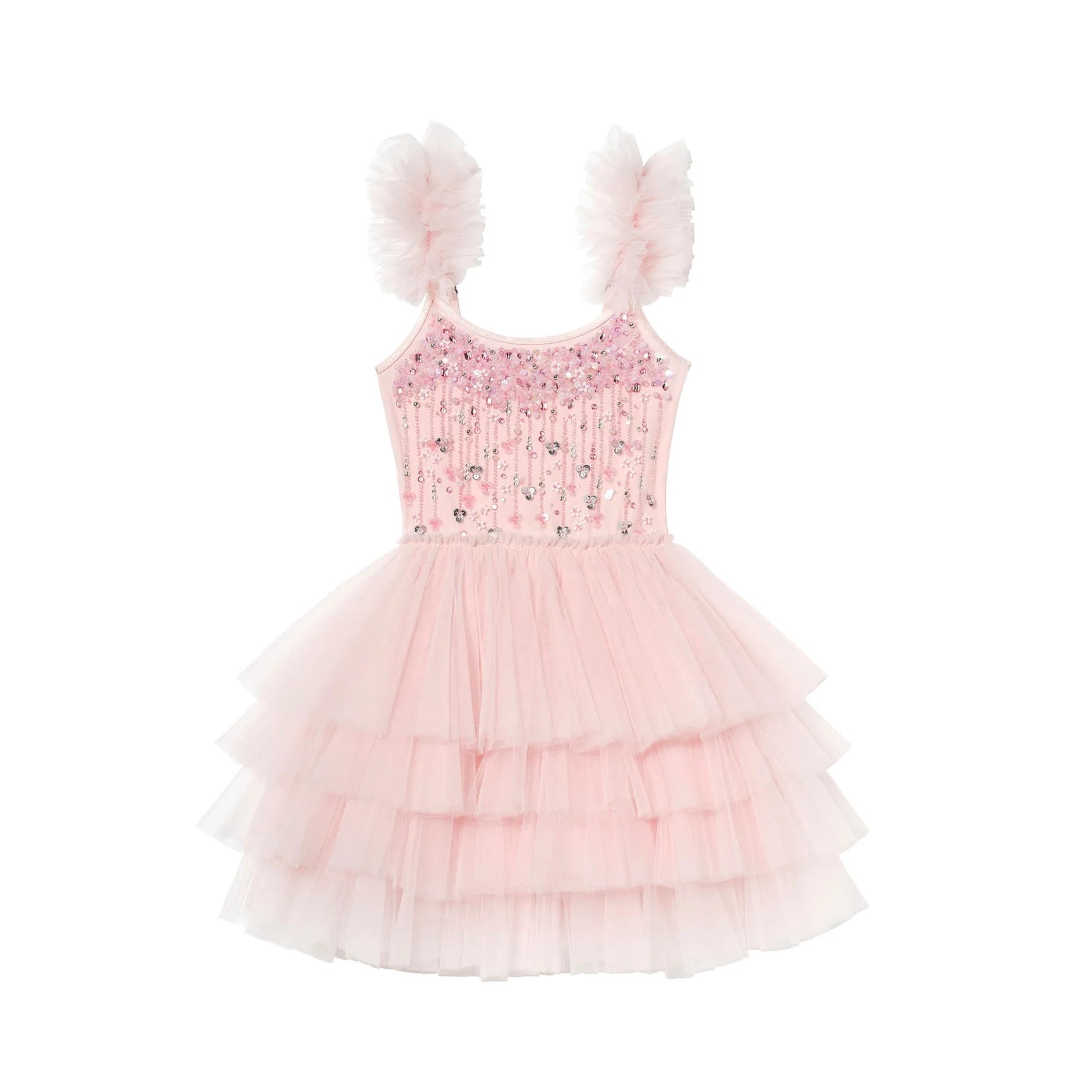 Girls Pink Beads Tutu Dress