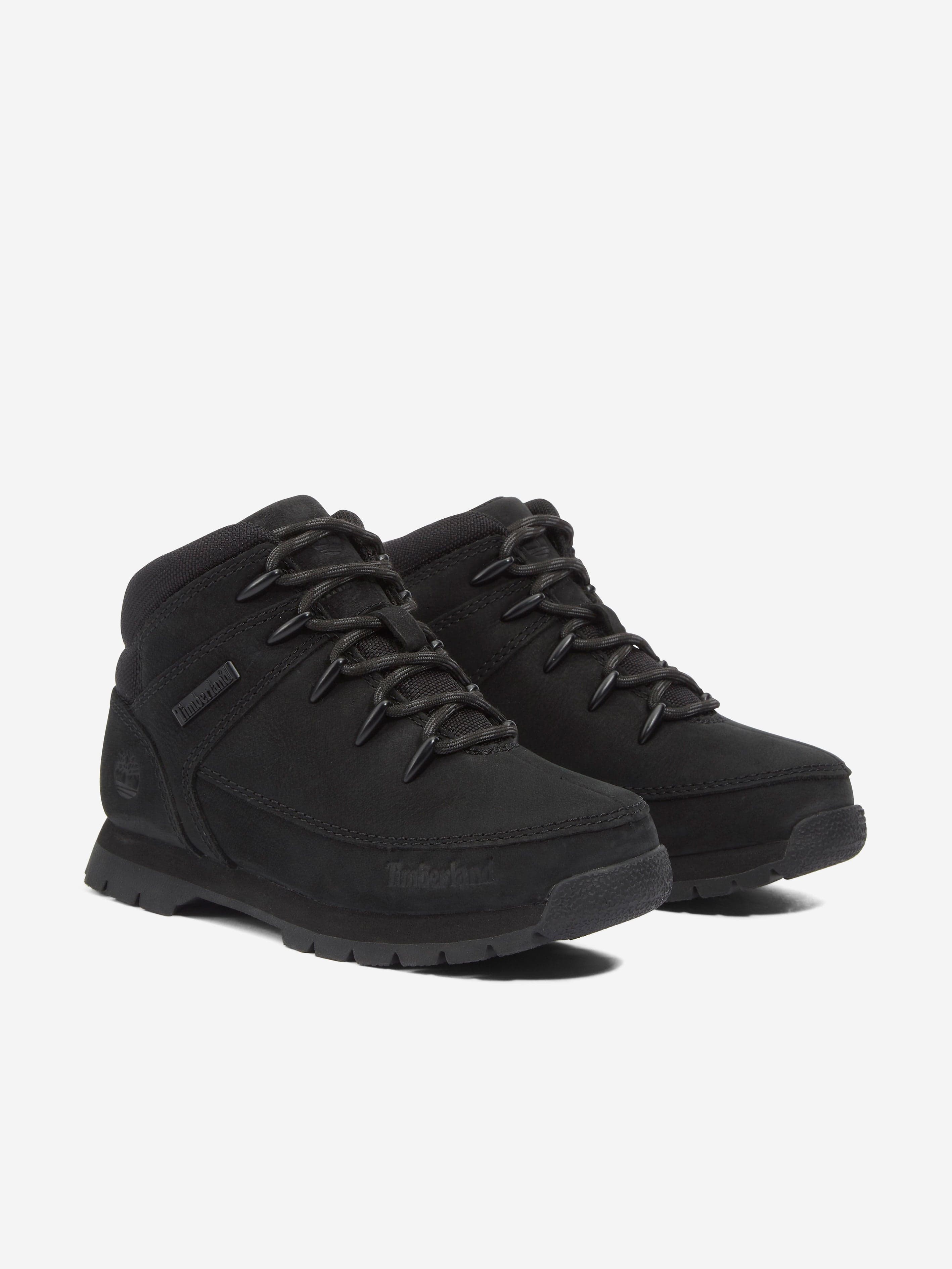 Timberland Boys Mid Lace-Up Boots in Black