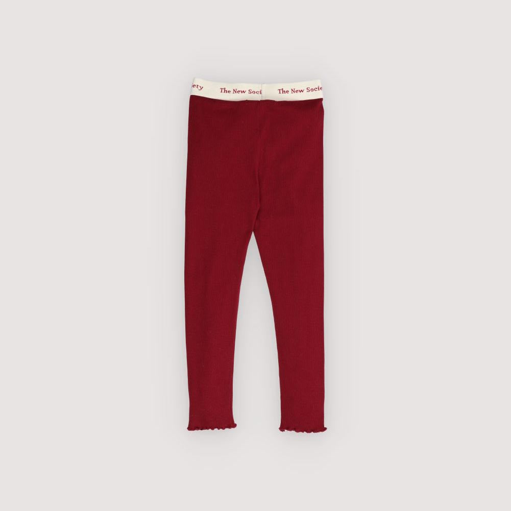 Girls Wine Red Cotton Leggings