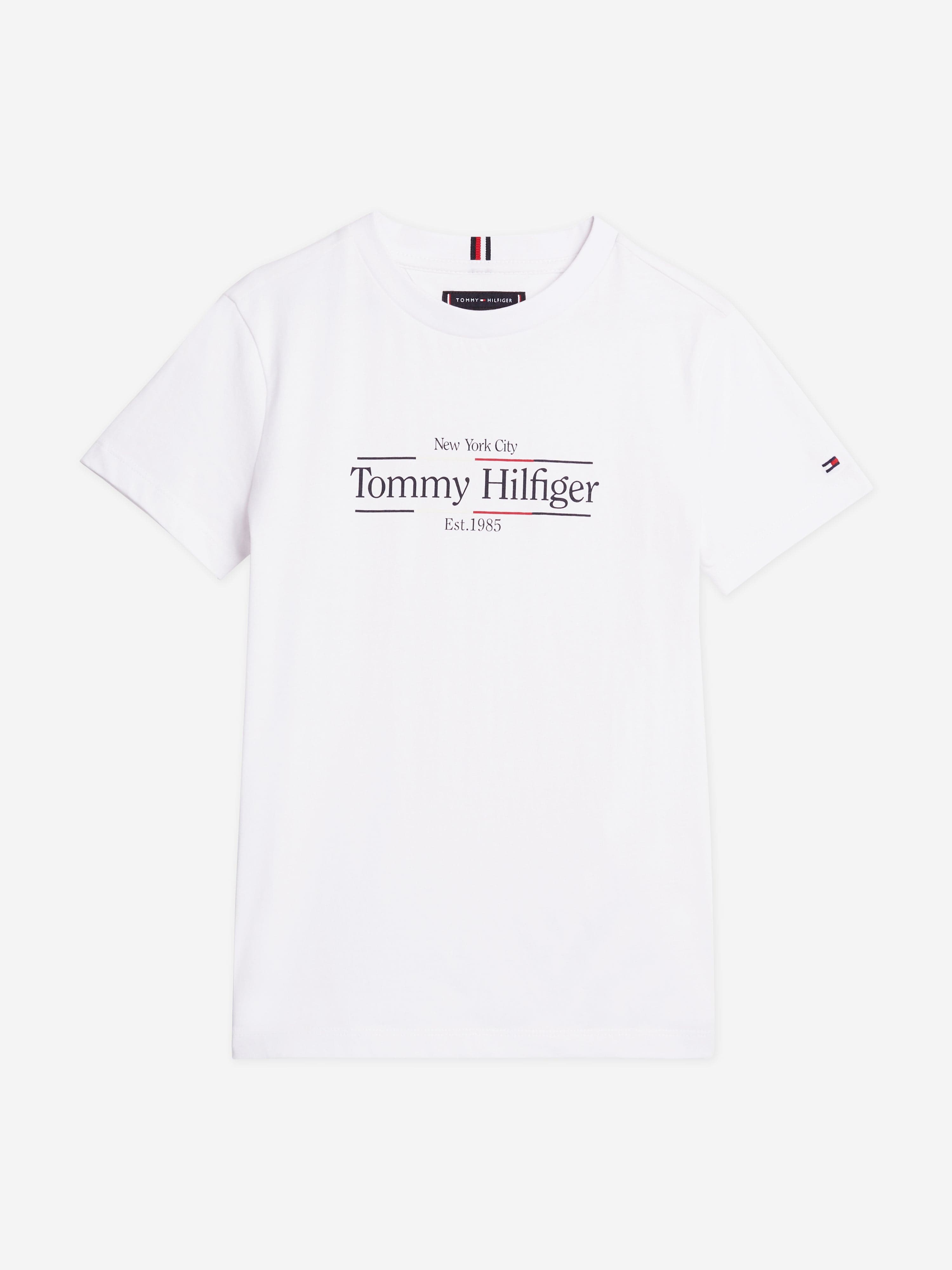 Tommy Hilfiger Boys Icon Print Regular T-Shirt in White