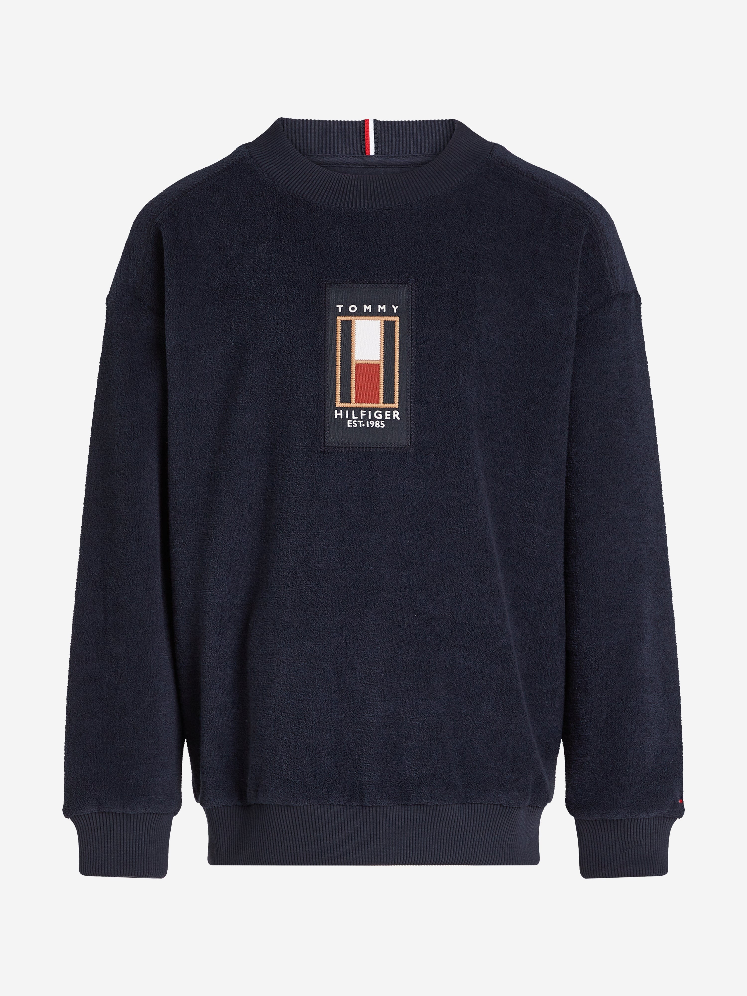 Tommy Hilfiger Boys Flag Boucle Sweatshirt in Navy
