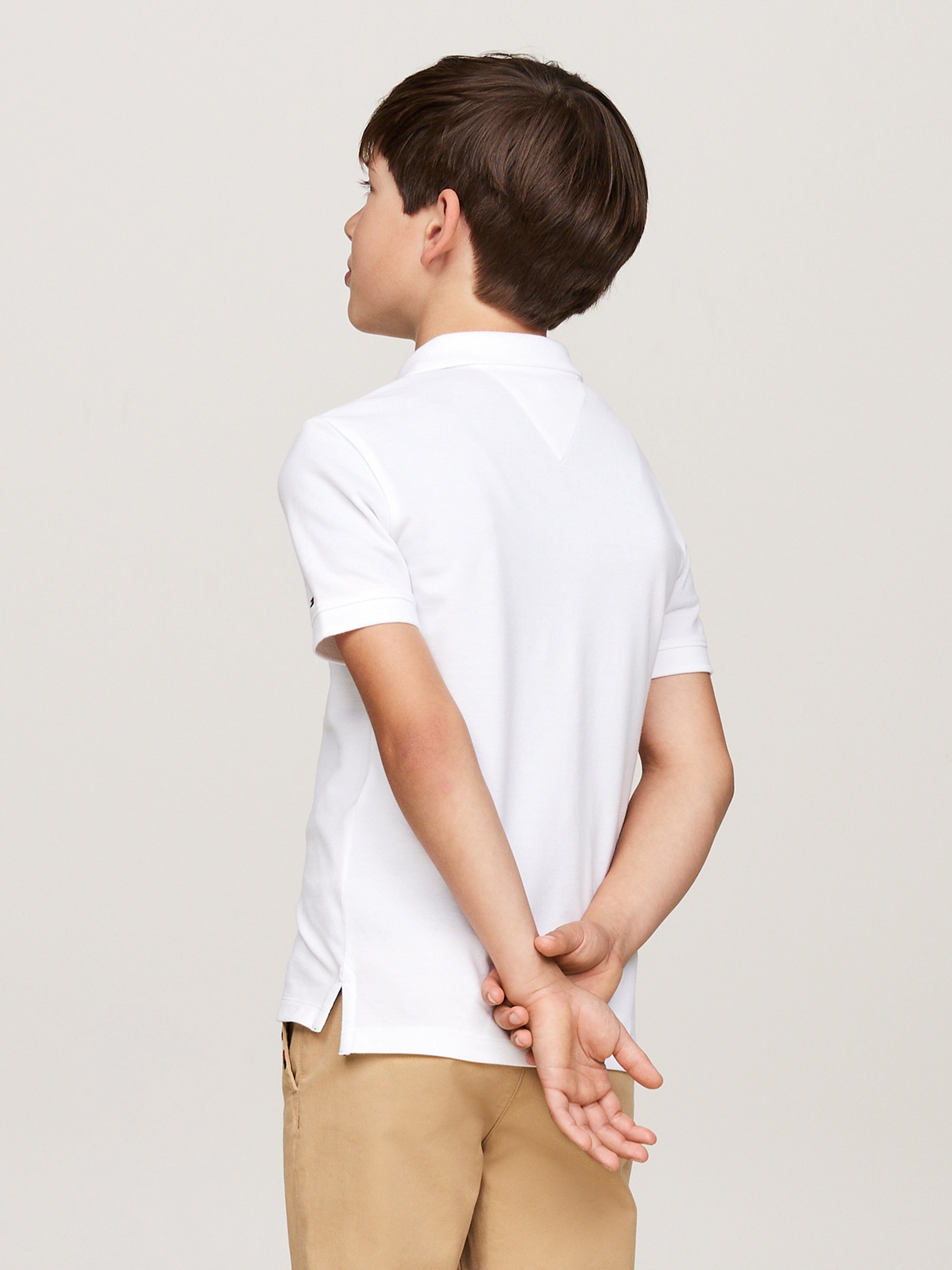 Tommy Hilfiger Boys Logo Regular Polo Shirt in White